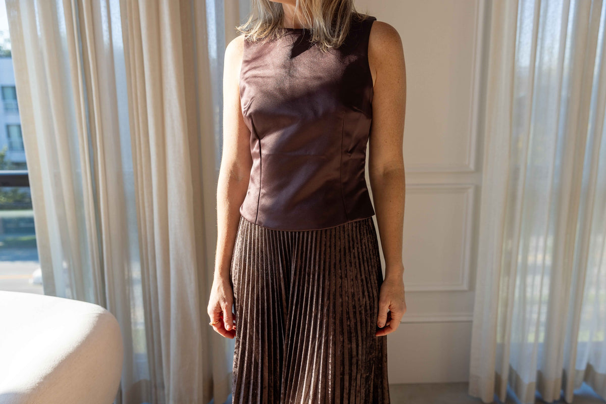 Forte Forte Soleil Plissé Flocked Stretch Tulle Midi Skirt