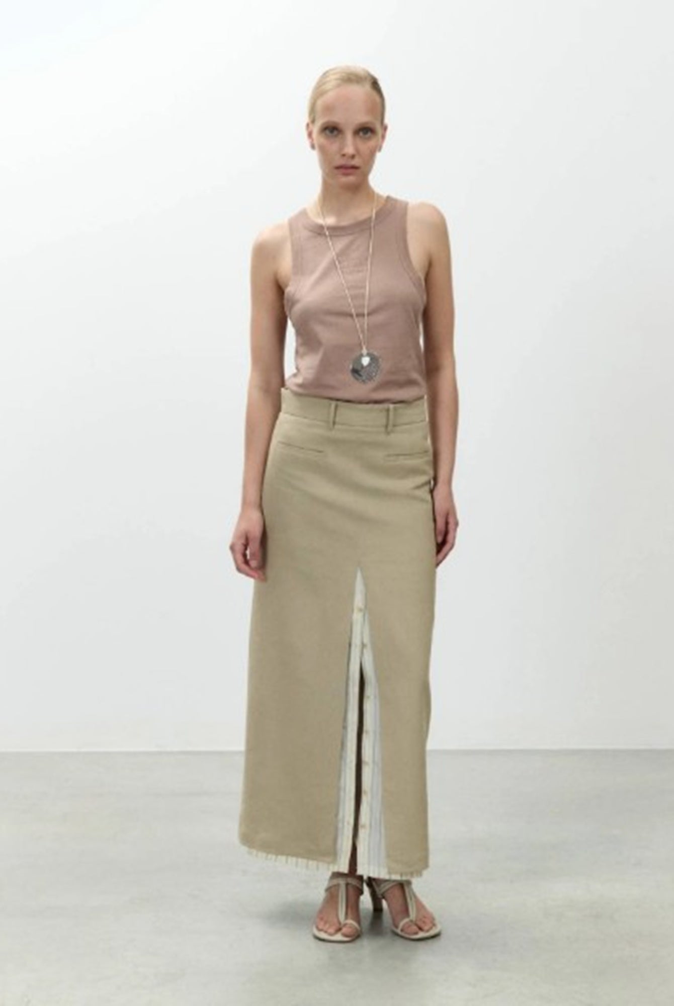 Alysi Linen Midi Skirt