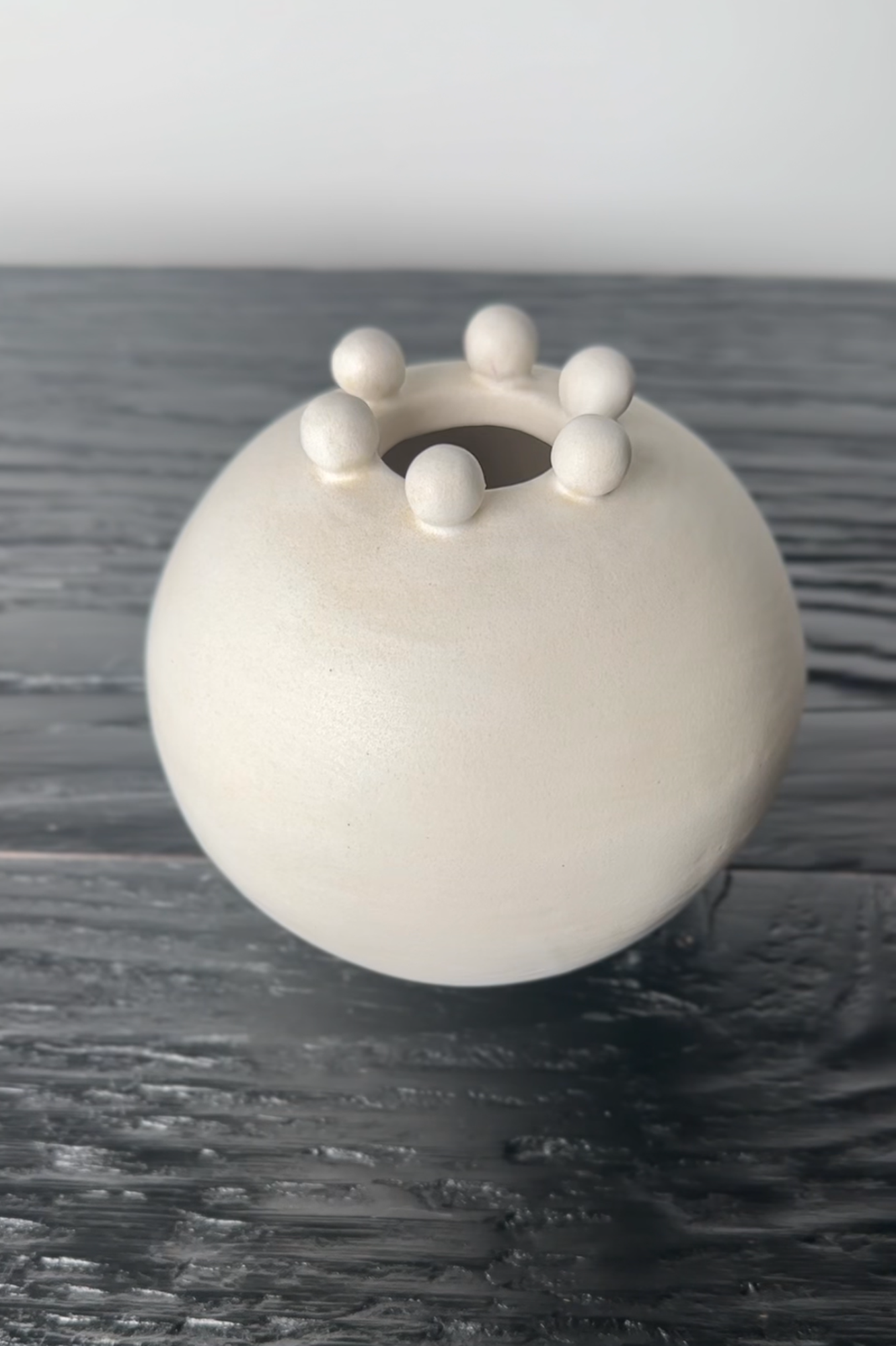 photo of hand crafted pottery, mini pearl vase 