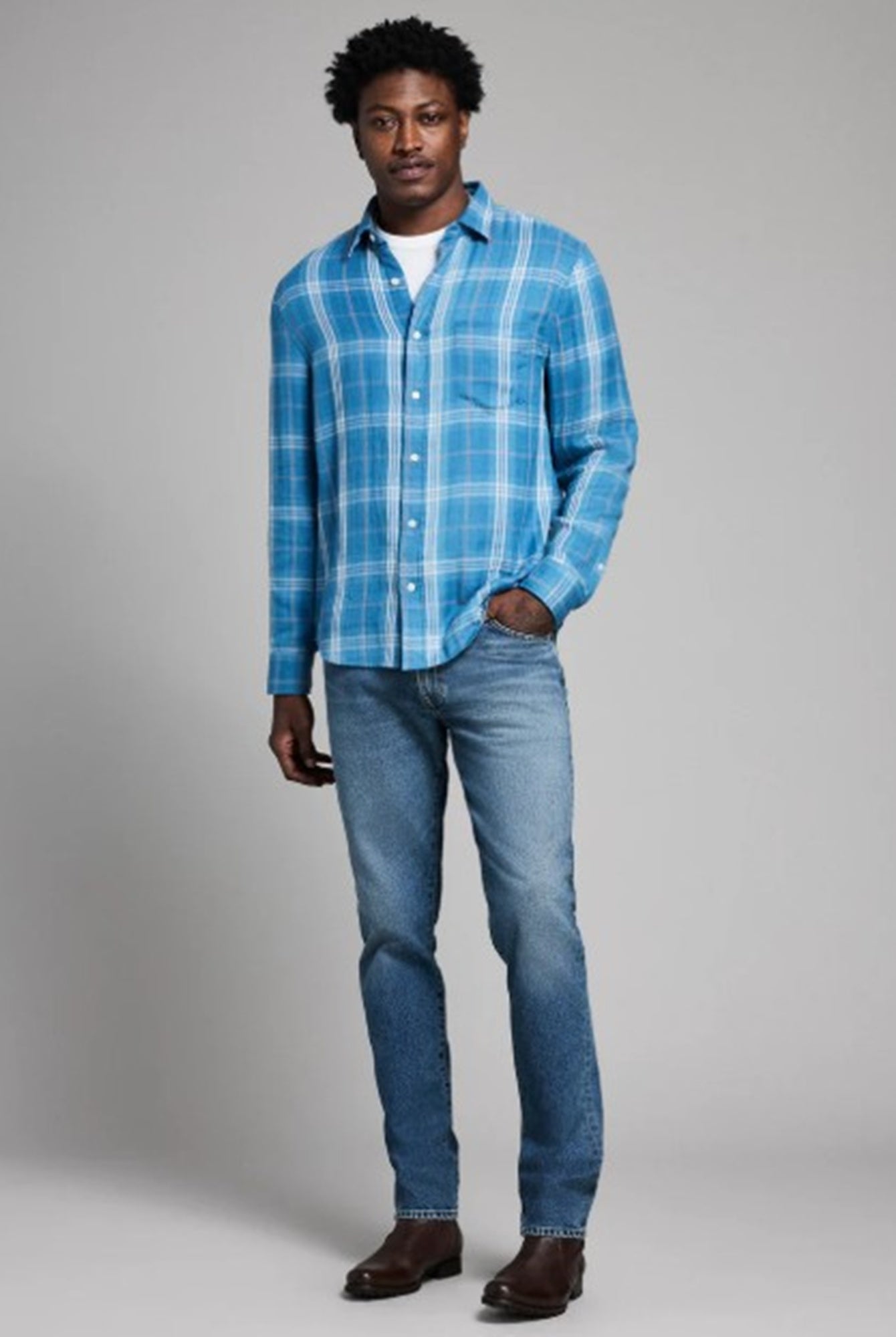Billy Reid Double Face Plaid Cypress Shirt