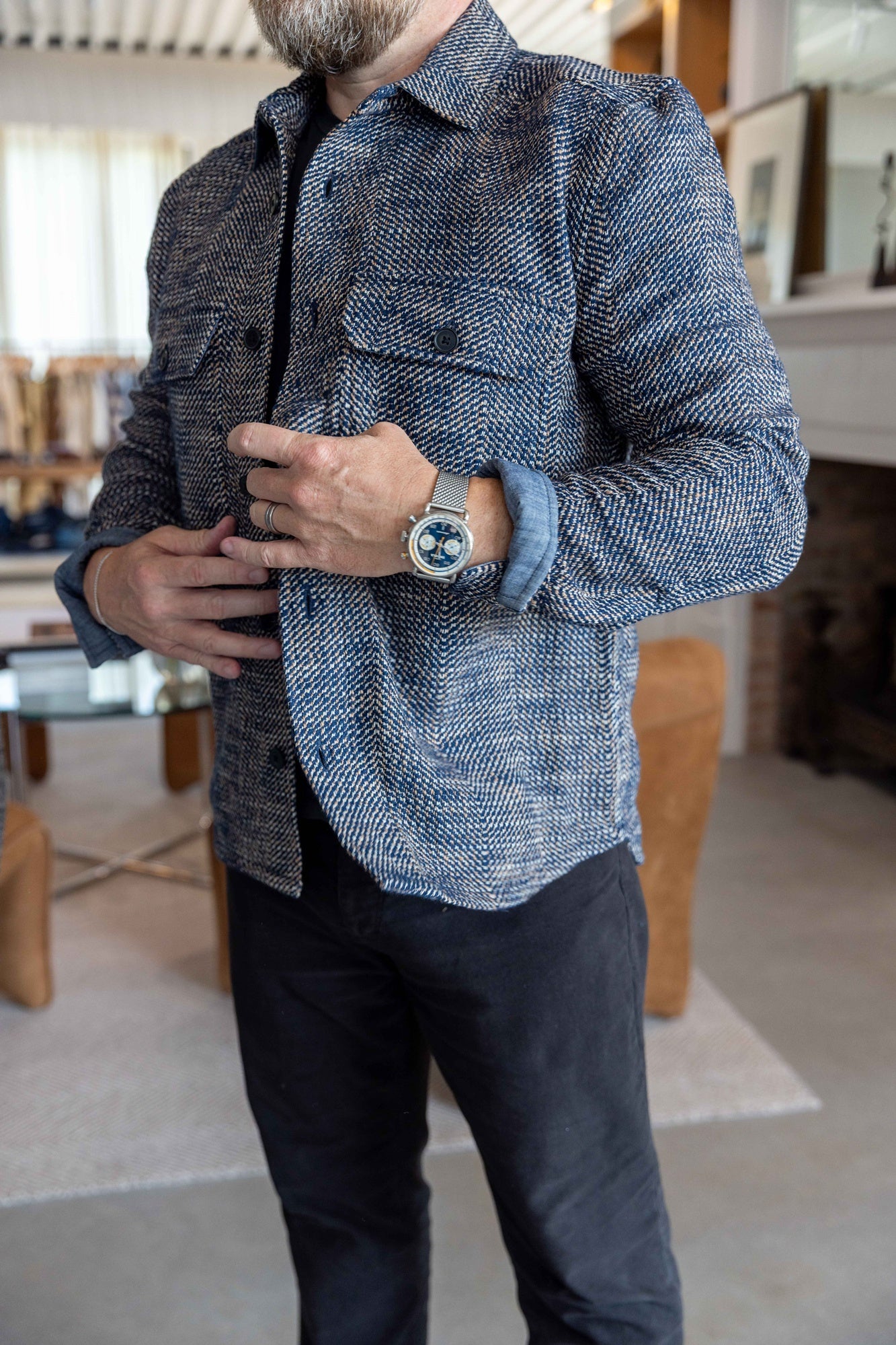 Billy Reid Herringbone CPO Overshirt