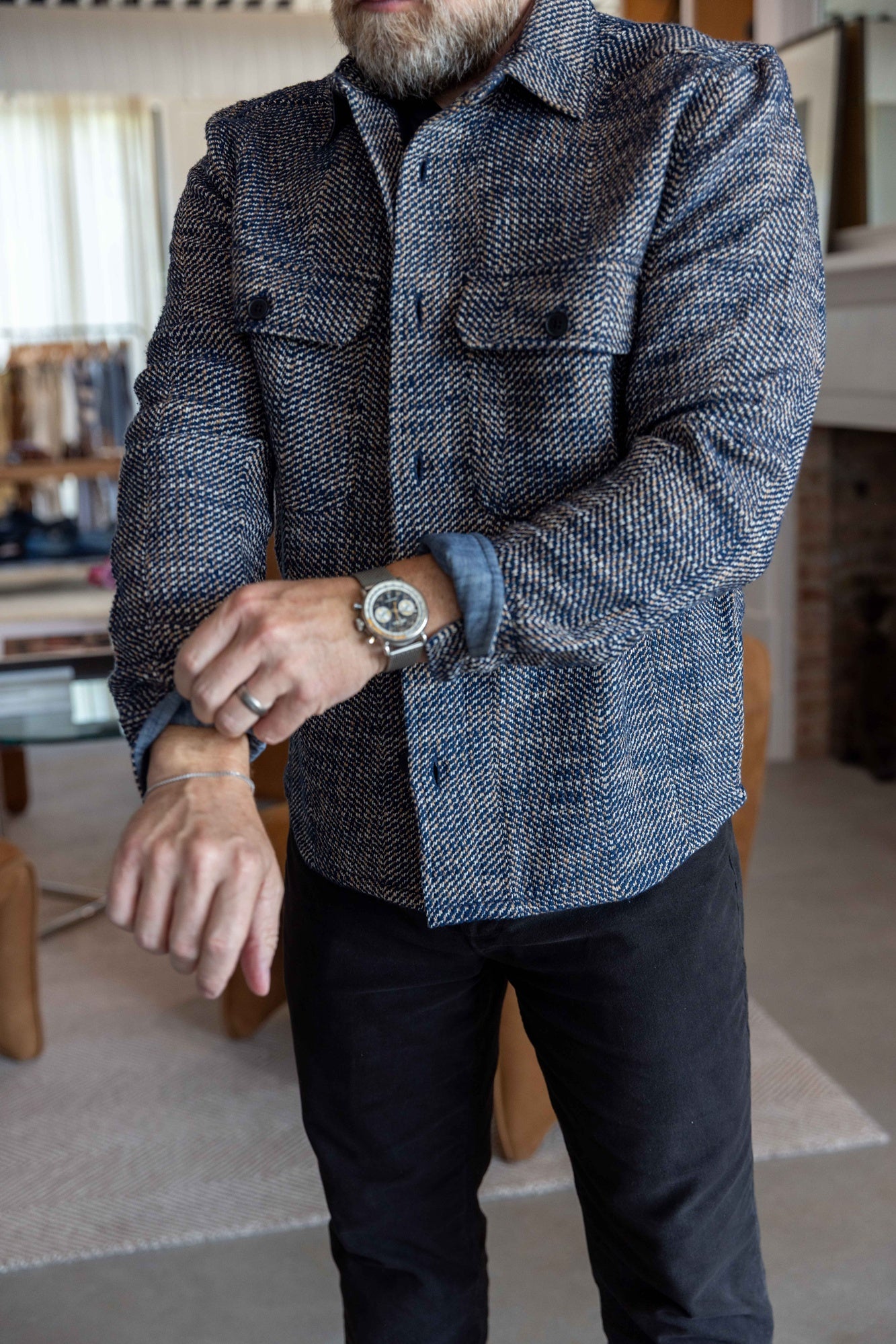 Billy Reid Herringbone CPO Overshirt