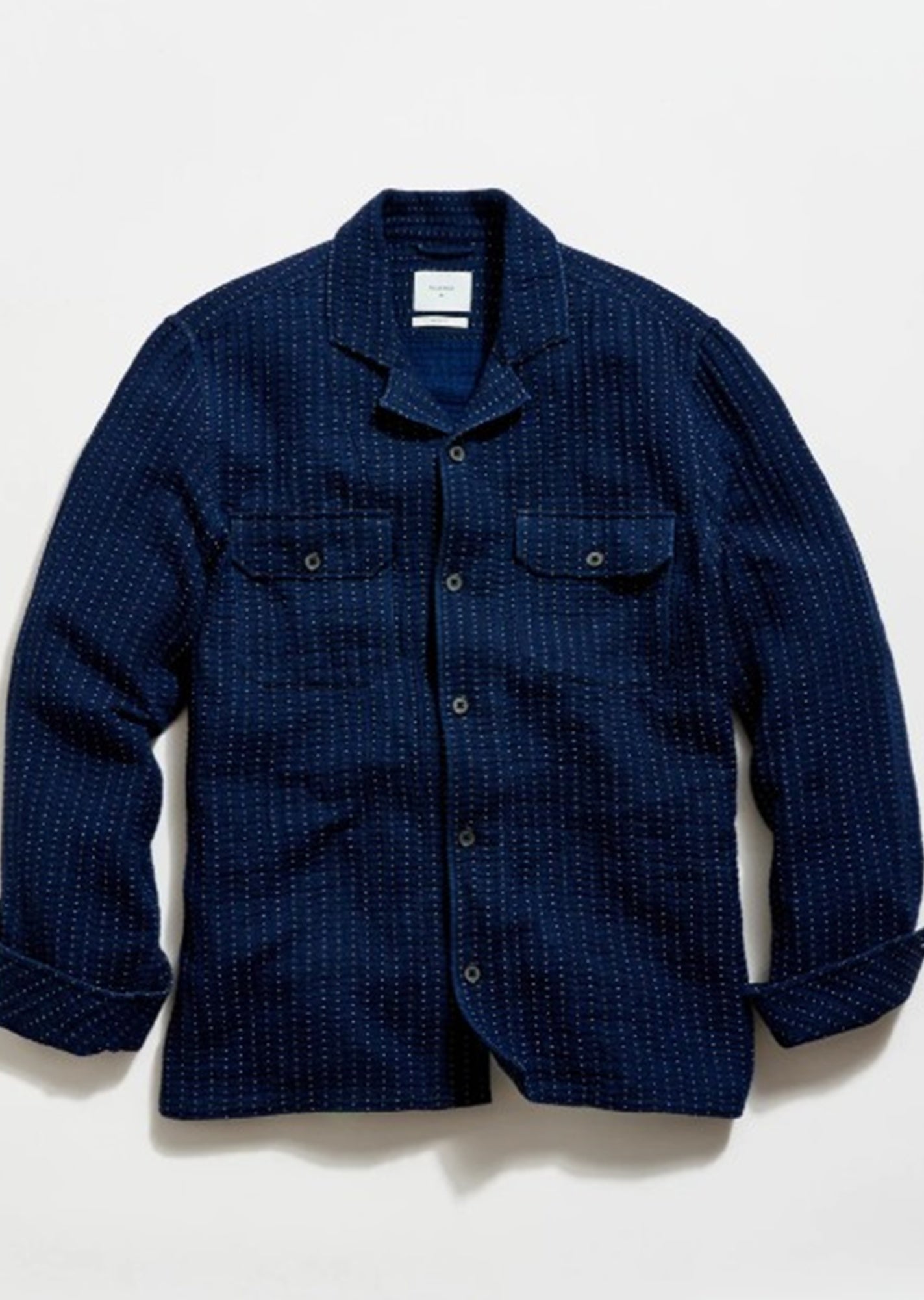 Billy Reid Pin Dot Dobby Two Carbon Pocket Overshirt