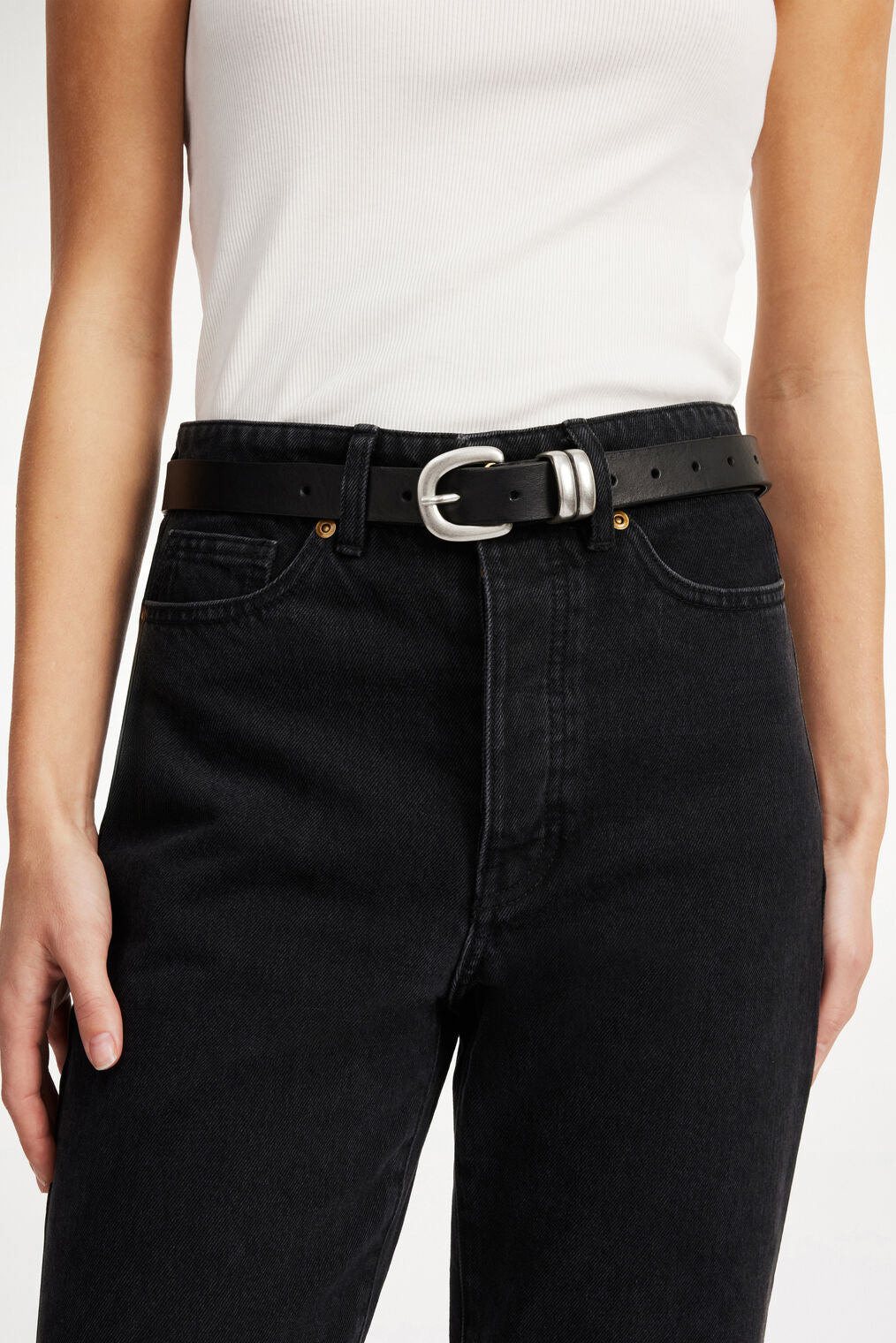 by Malene Birger Zoilo Belt, Black/Silver