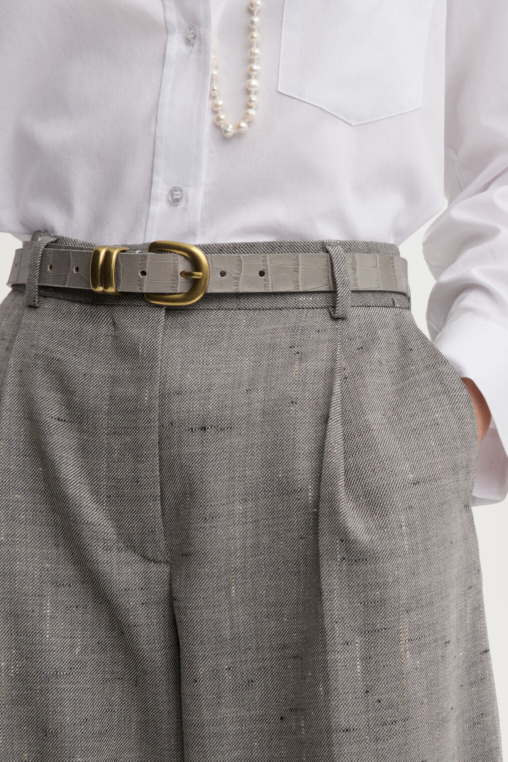 by Malene Birger Zoilo Belt, Brushed Grey