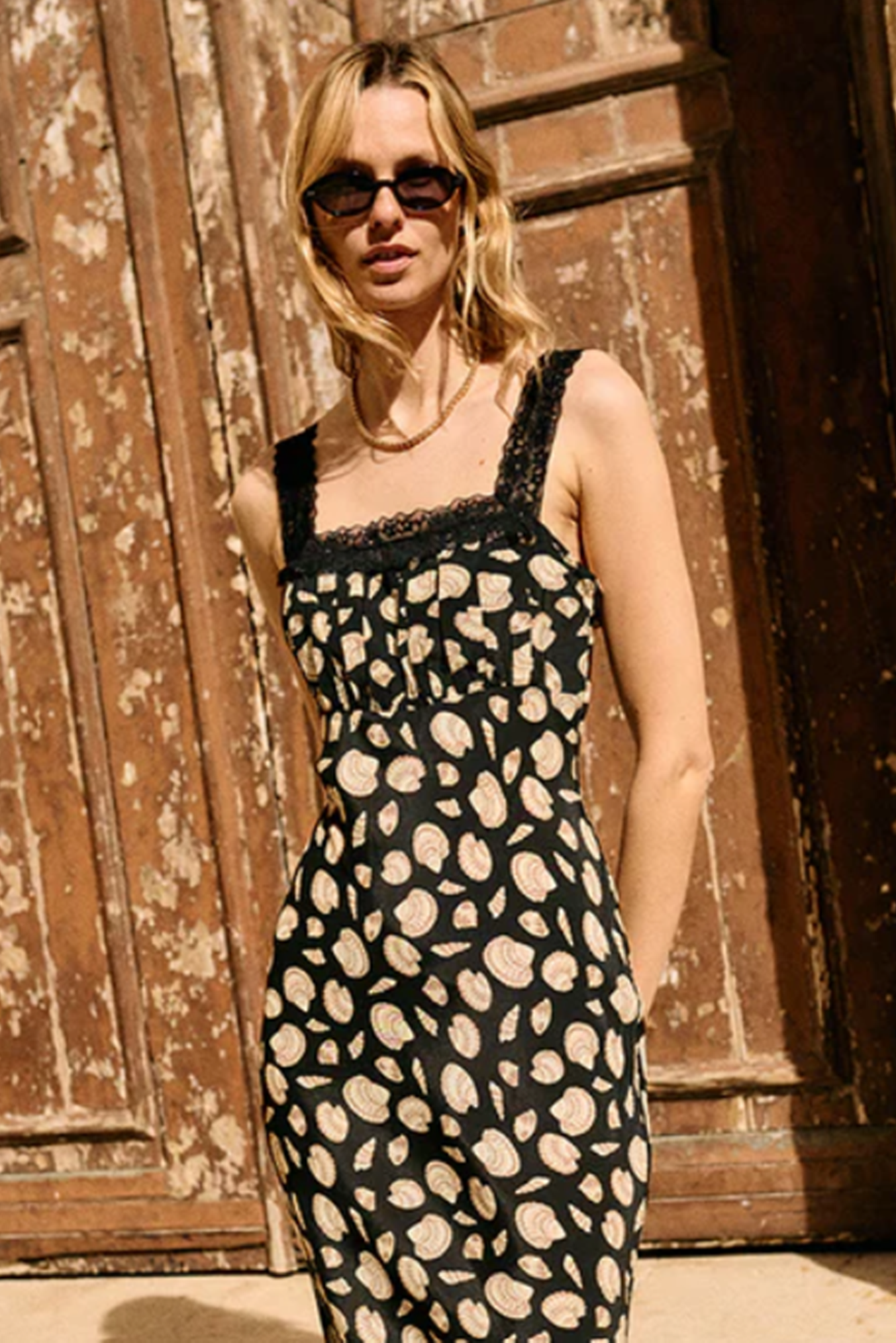 Ciao Lucia Fiore Dress Shell Pattern Midi