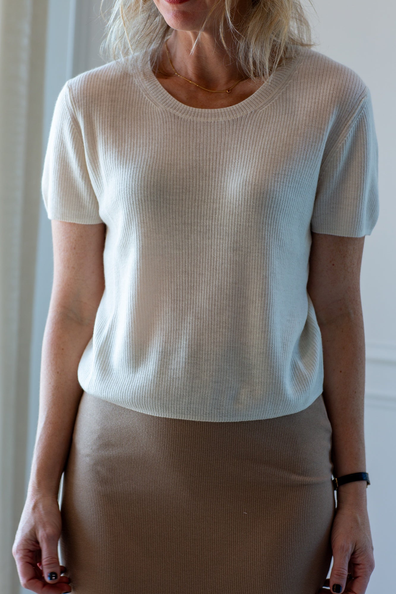 Eterne Rib Stitch Baby Cashmere Tee