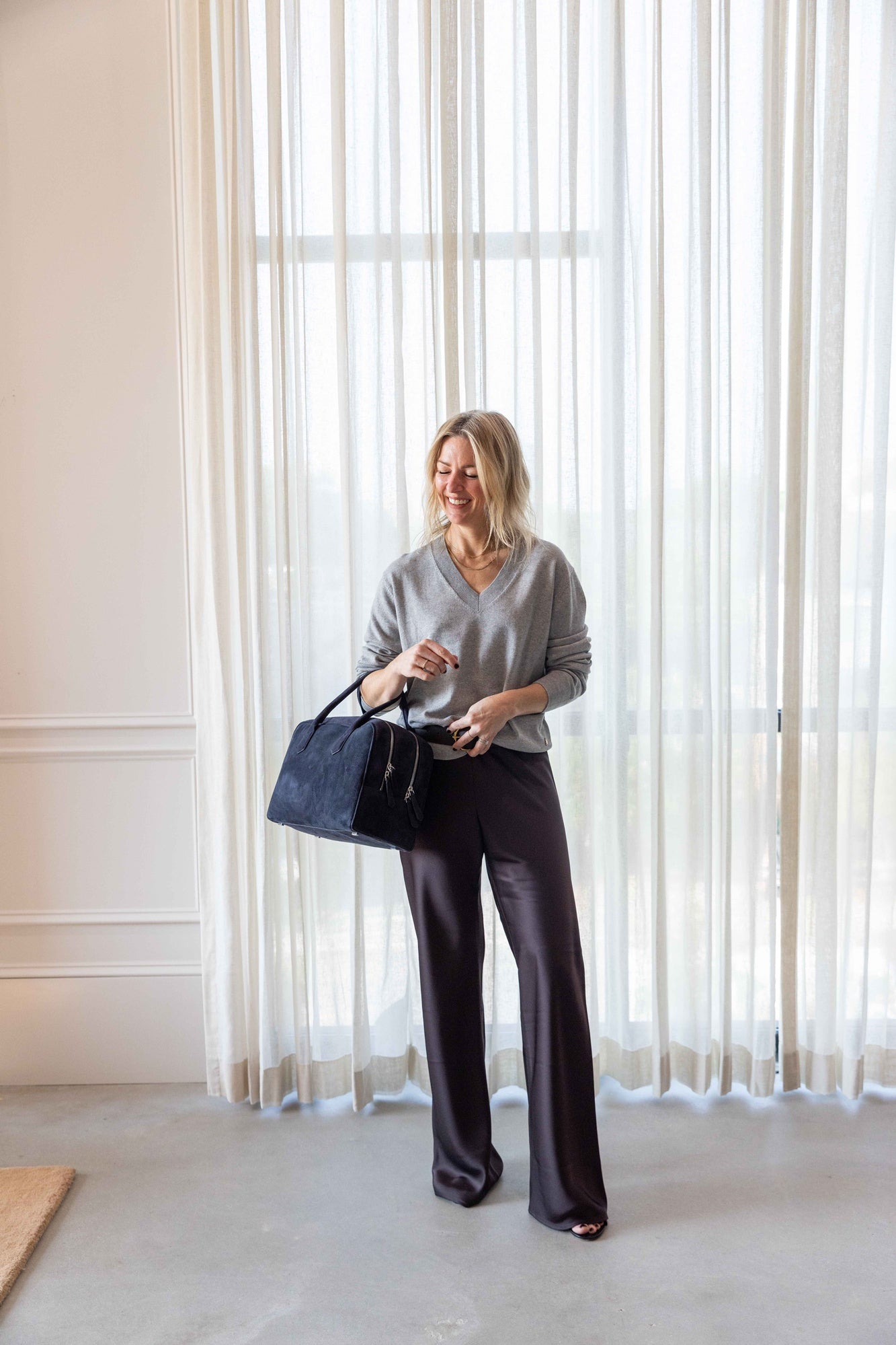 A Emery Talbot Bag-Ink Suede