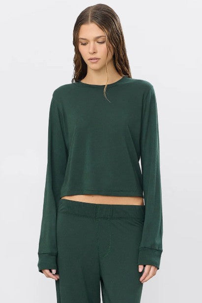 Eterne Long Sleeve Boxy Tee, Forest