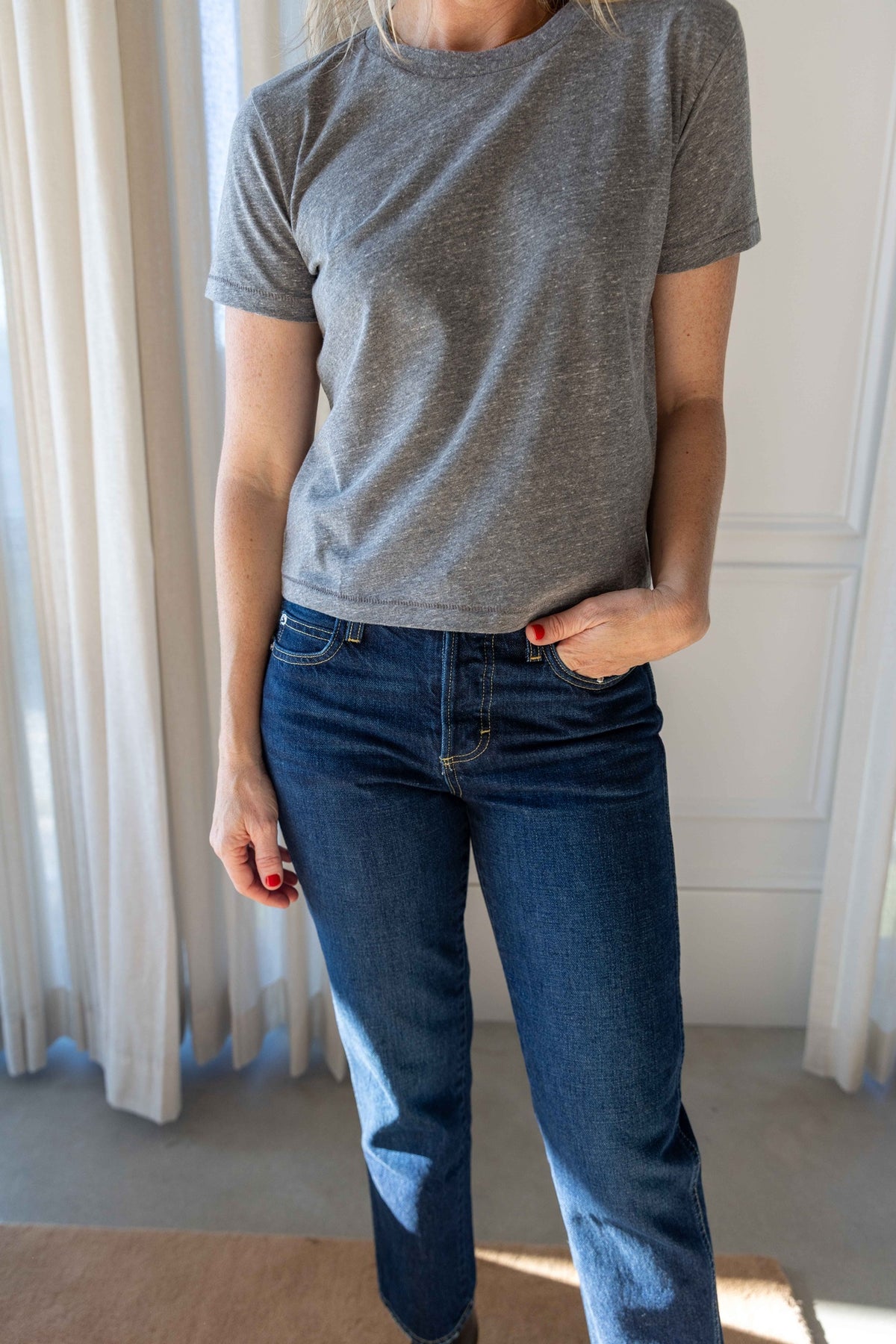 Eterne Short Sleeve Boxy Tee, Dark Grey