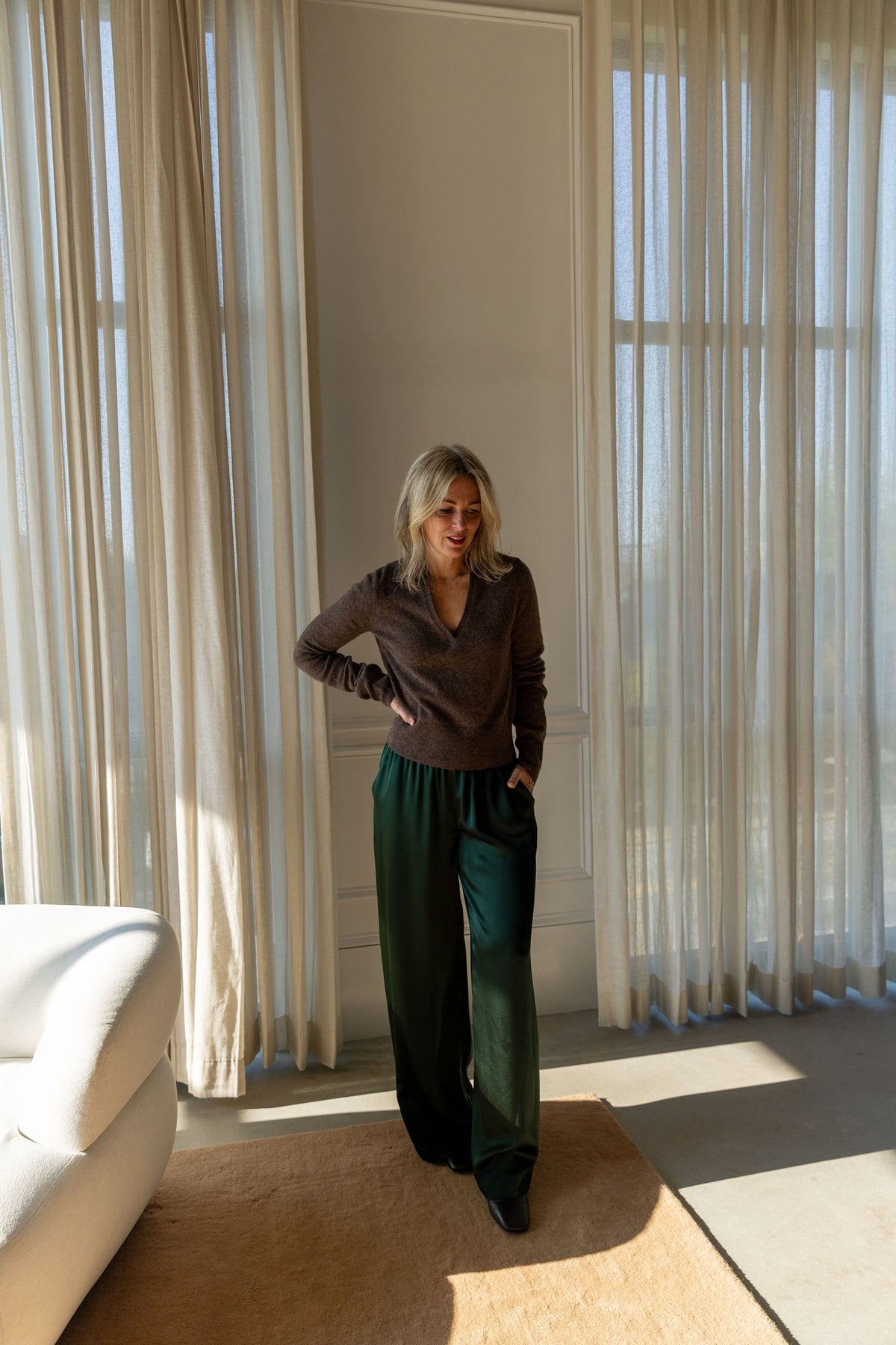 Sablyn Brynn High Rise Pull On Wide Leg Pant, Hunter Green