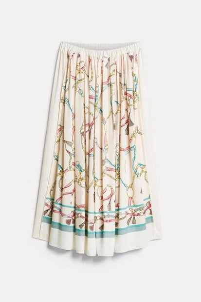 Forte Forte The Crown Print Viscose Twill Elasticated Skirt