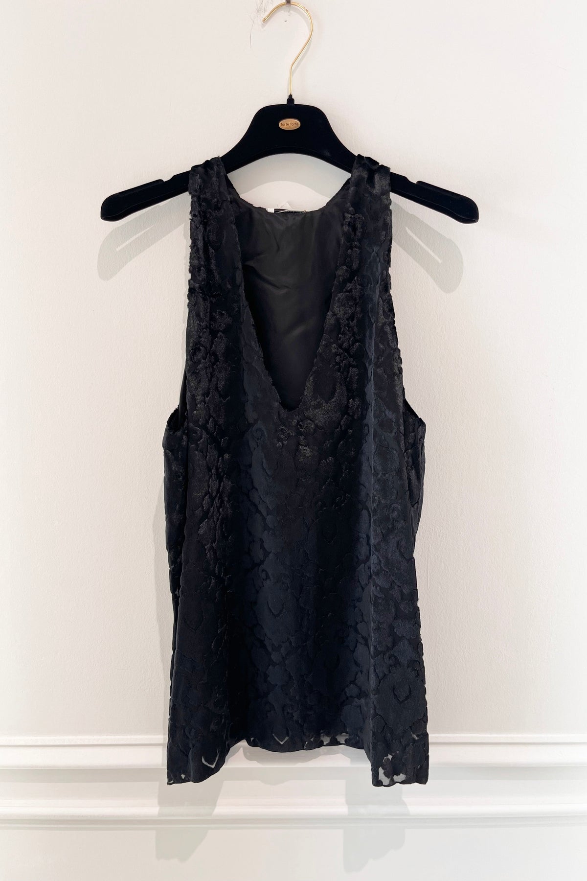 Forte Forte Devore Velvet Top, Black
