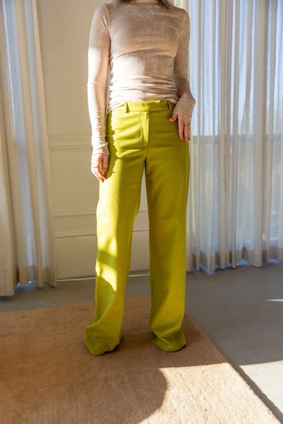 Forte Forte Flocked Stretch Tulle Turtleneck, Platino