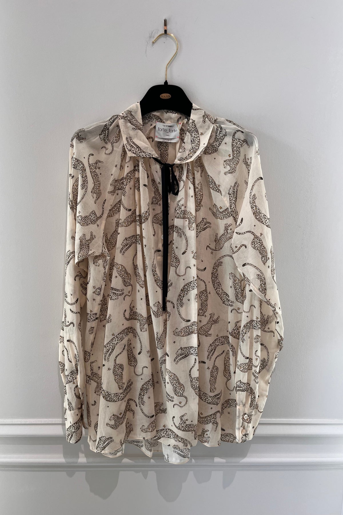 Forte Forte Royal Leopard Print Cotton/Silk Voile Bohemian Shirt