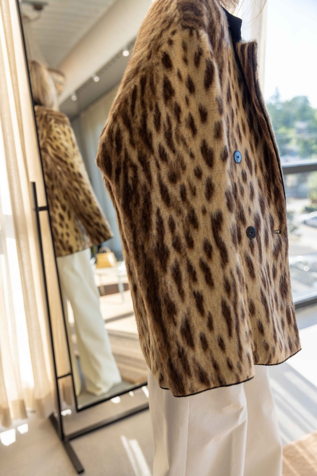 Forte Forte Royal Leopard Jacquard Double Breasted Coat