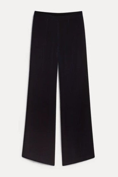 Forte Forte Viscose/Silk Velvet Flat Front Flared Pants