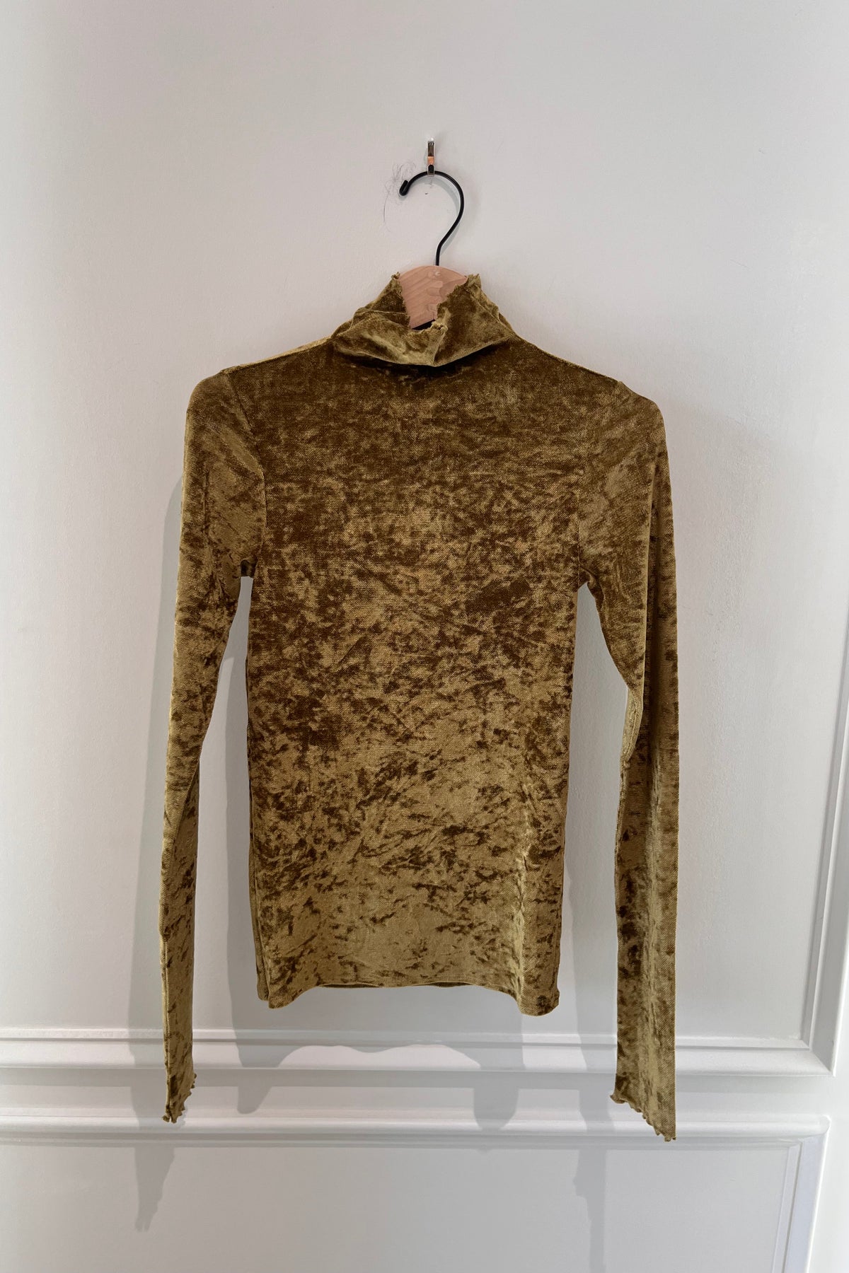 Forte Forte Flocked Stretch Tulle Turtleneck, Leaf