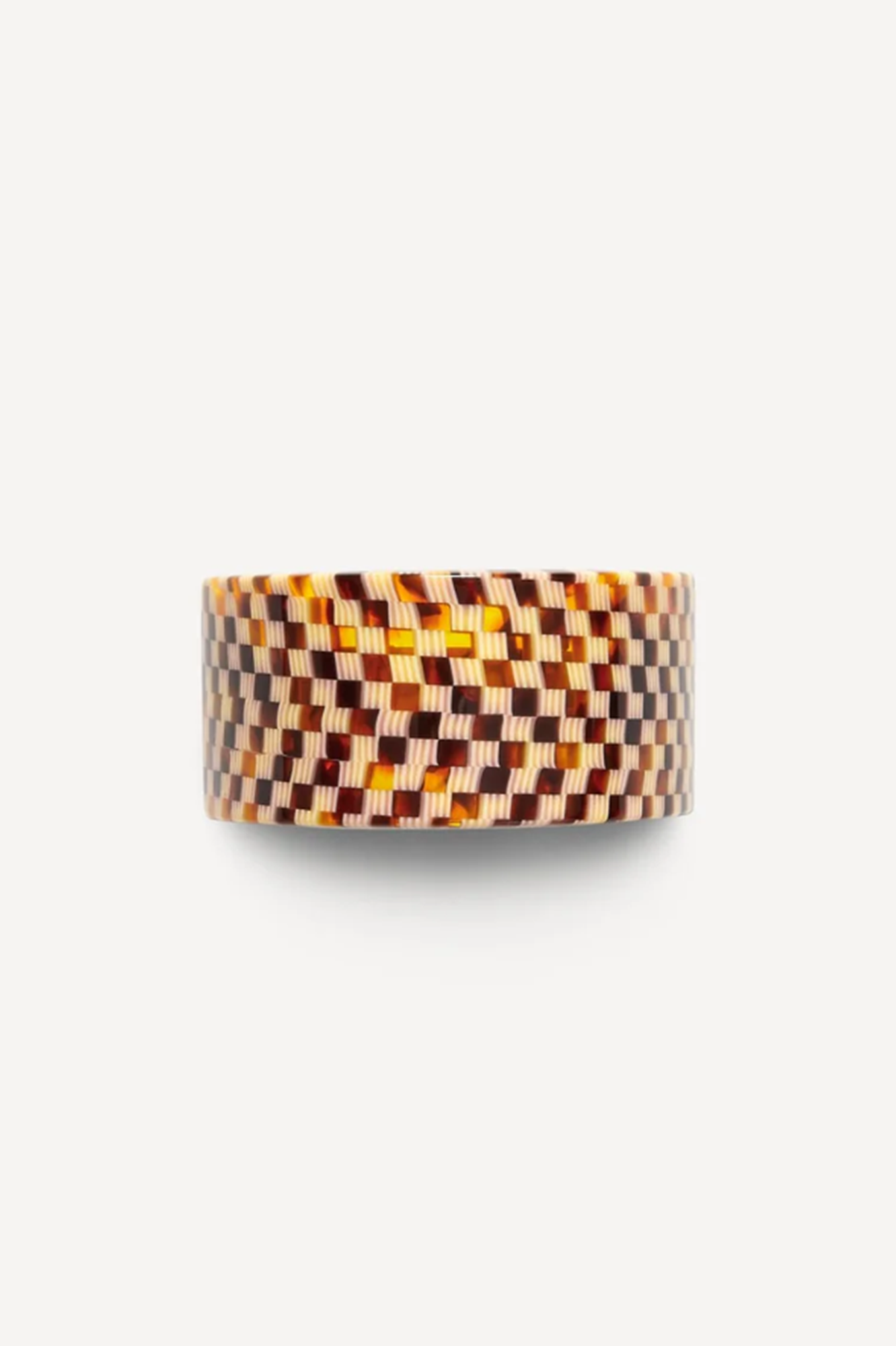 Tortoise checked french pony barrette on a white background