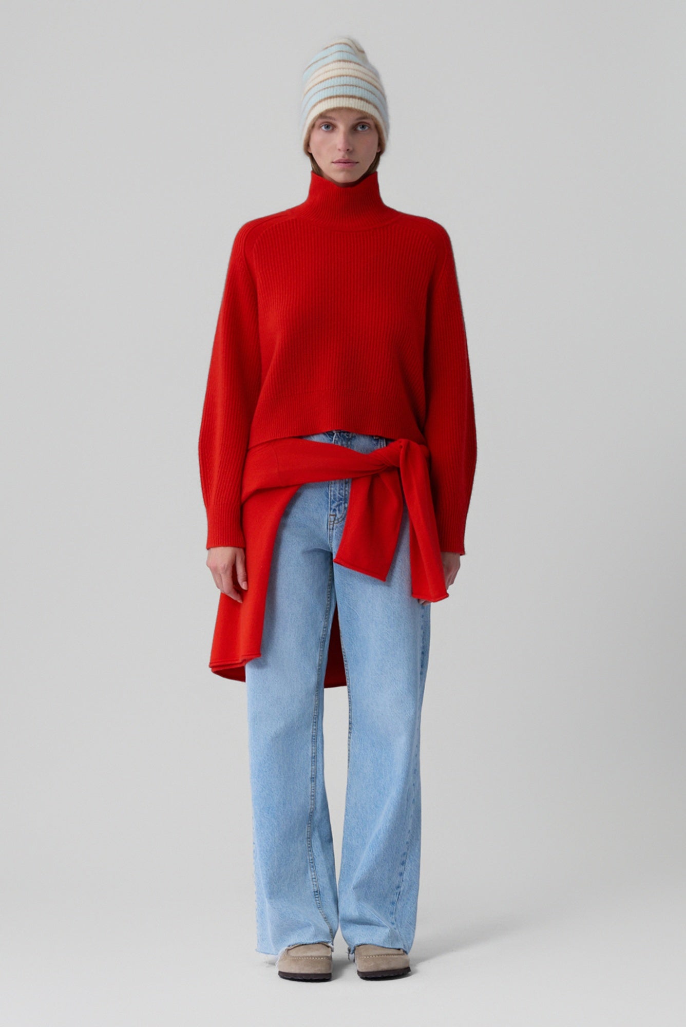 Guest in Residence Cropped Rib Turtleneck Sweater