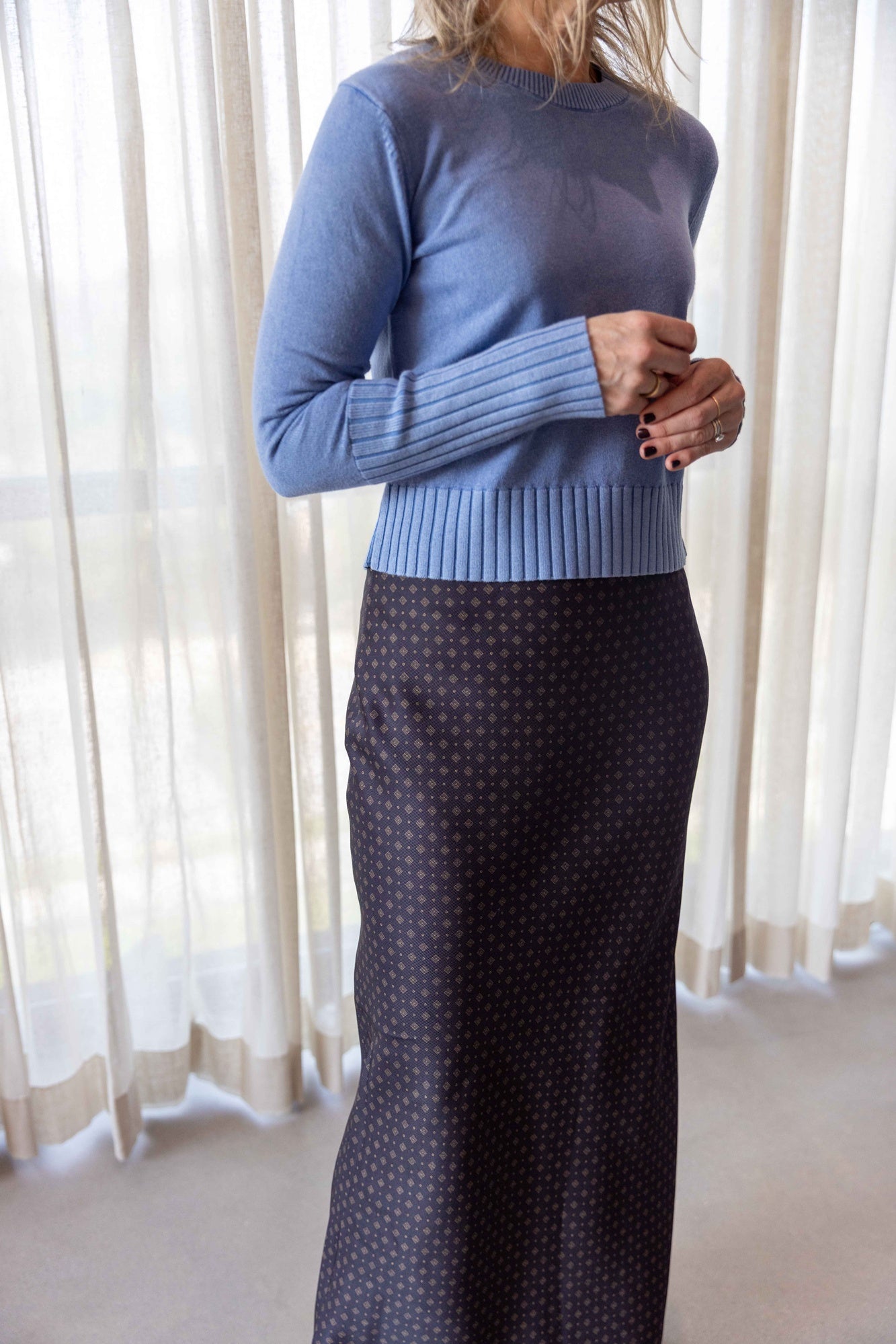 Guest in Residence Sunwash Shrunken Crew, Delft Blue-Back in Stock