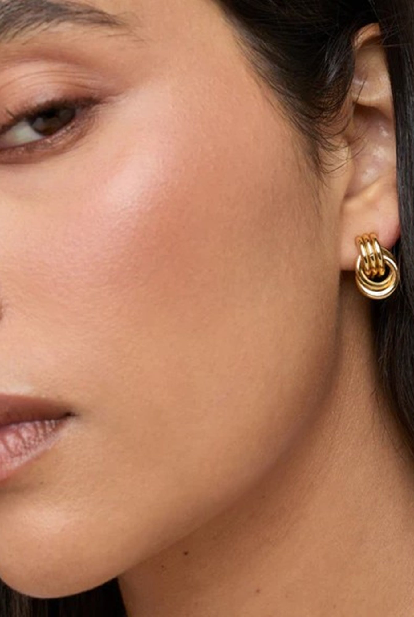 Heaven Mayhem Micro Knot Earrings-Gold