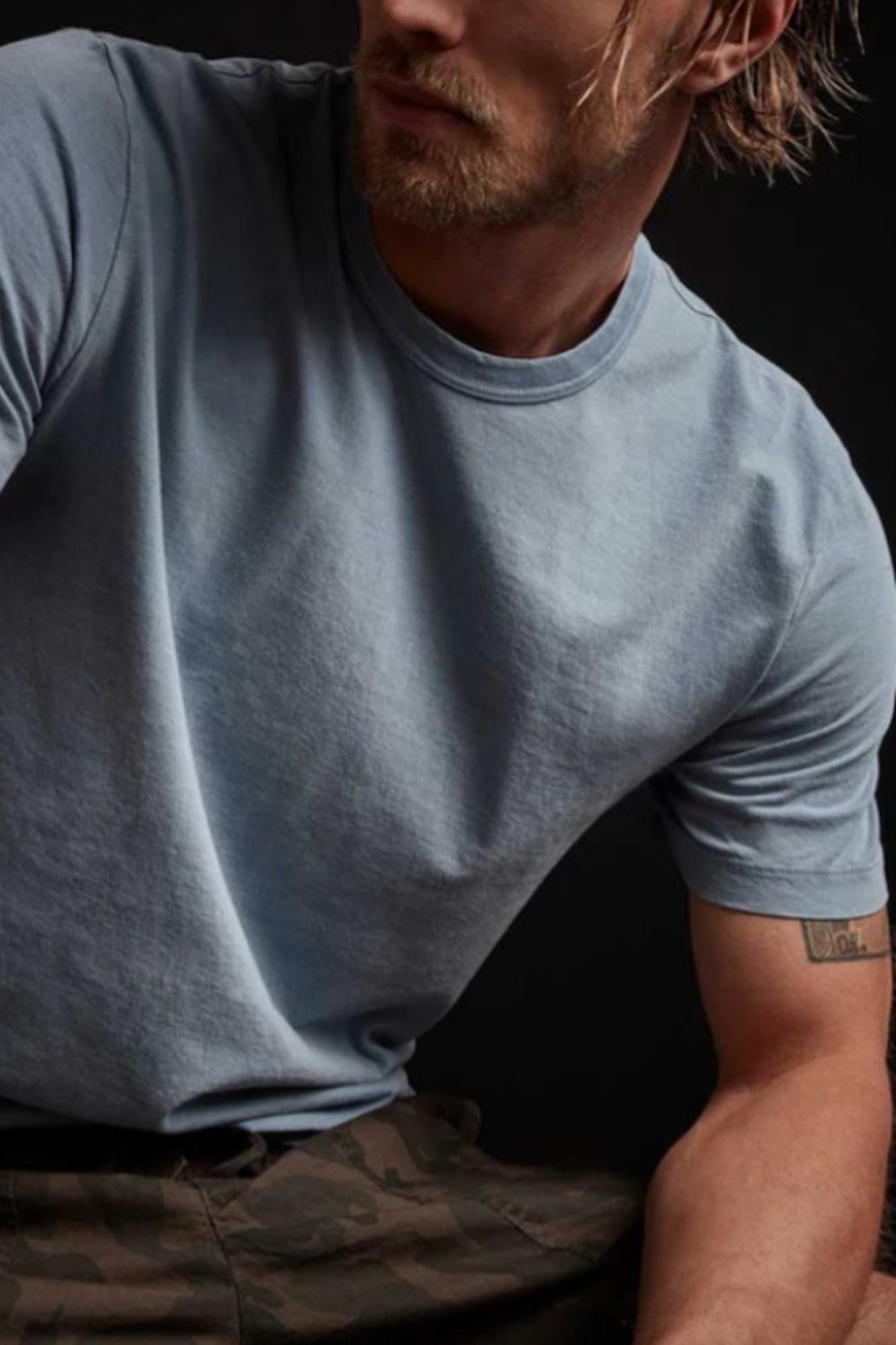 James Perse Short Sleeve Crew Neck Bluestone Pigment