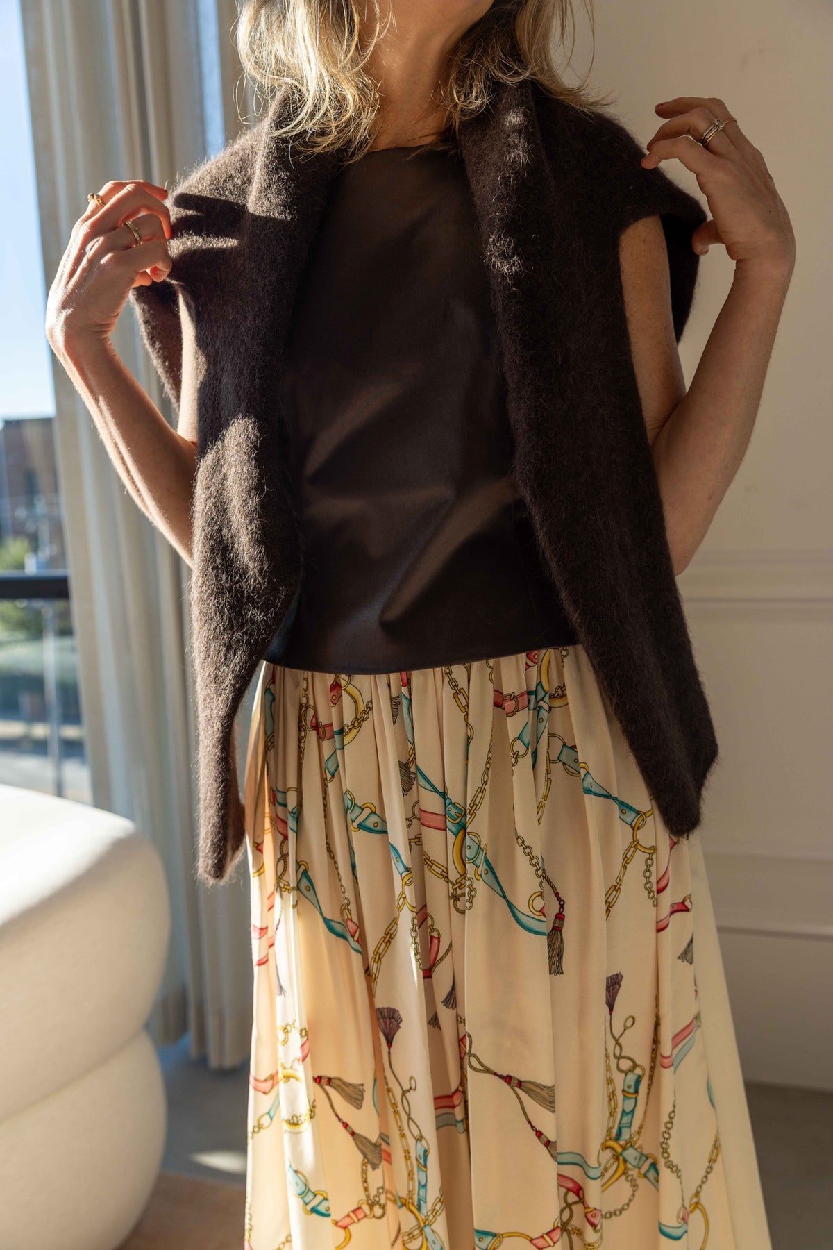 Forte Forte The Crown Print Viscose Twill Elasticated Skirt