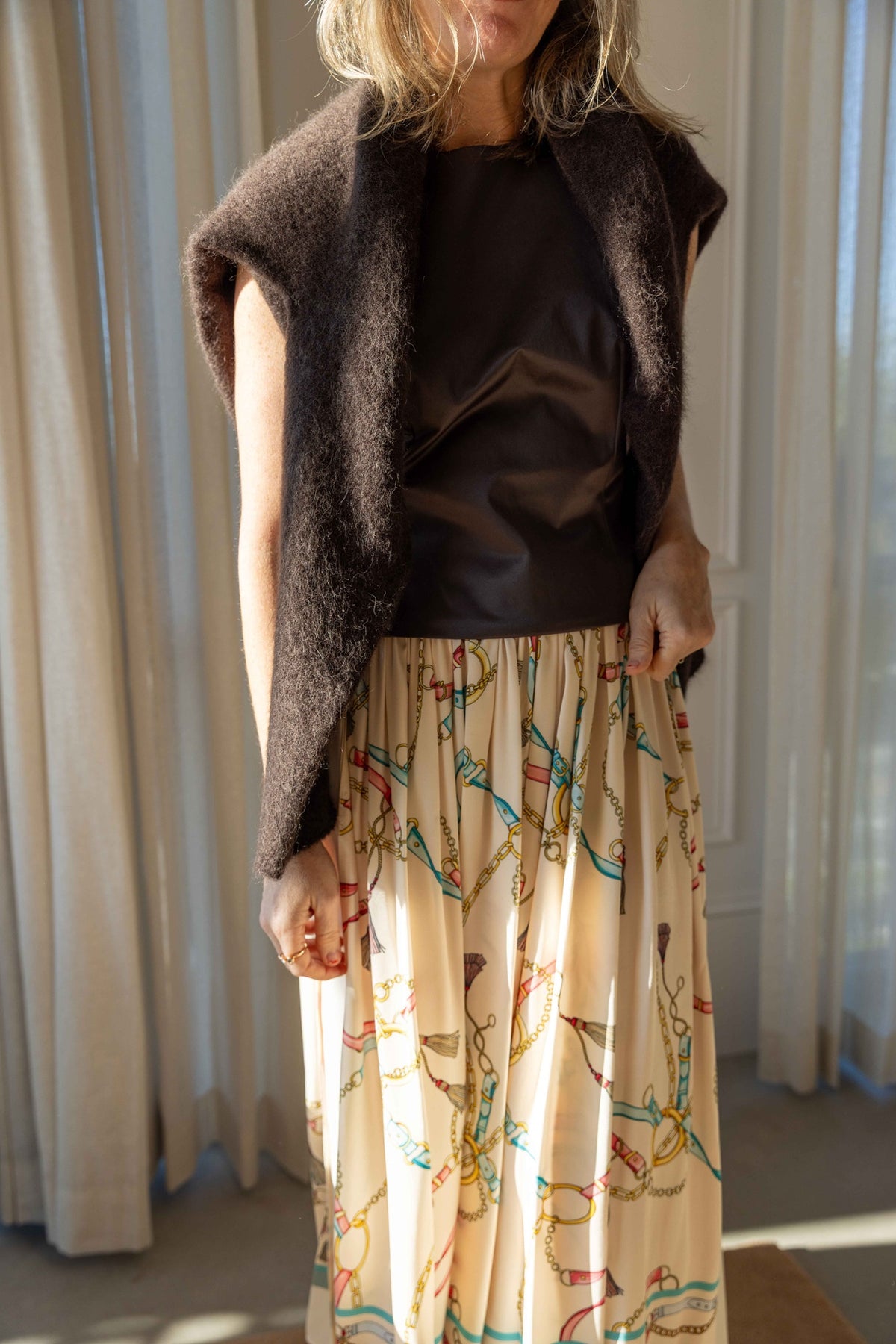 Forte Forte The Crown Print Viscose Twill Elasticated Skirt