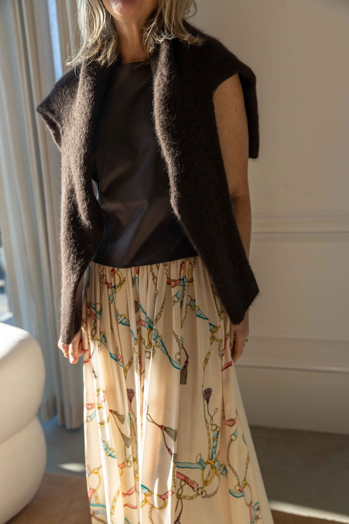 Forte Forte The Crown Print Viscose Twill Elasticated Skirt