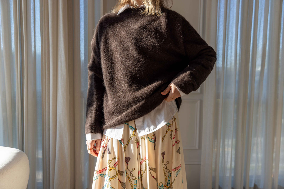Forte Forte The Crown Print Viscose Twill Elasticated Skirt