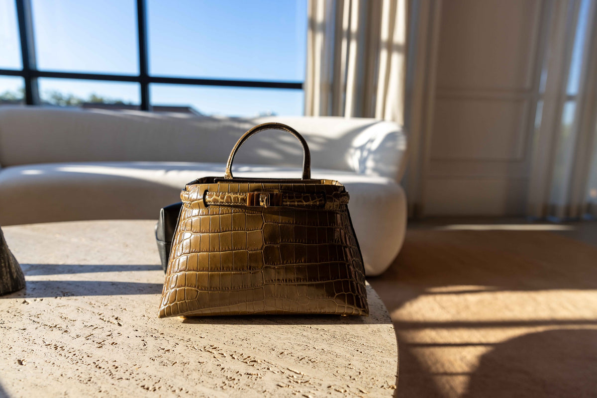 Janessa Leone Mini Leone Bag, Umber Croc