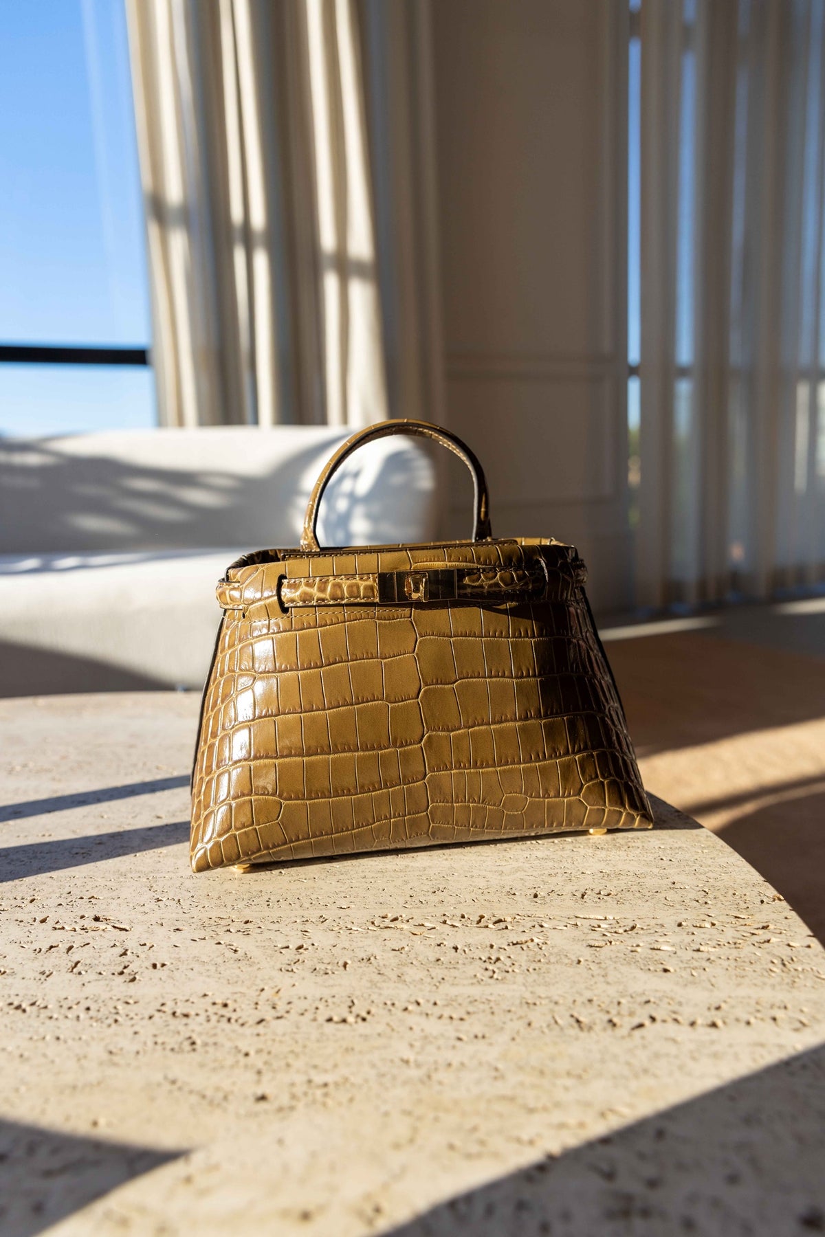 Janessa Leone Mini Leone Bag, Umber Croc
