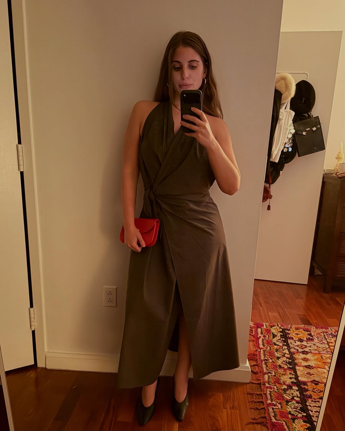 St Agni Halter Wrap Backless Dress