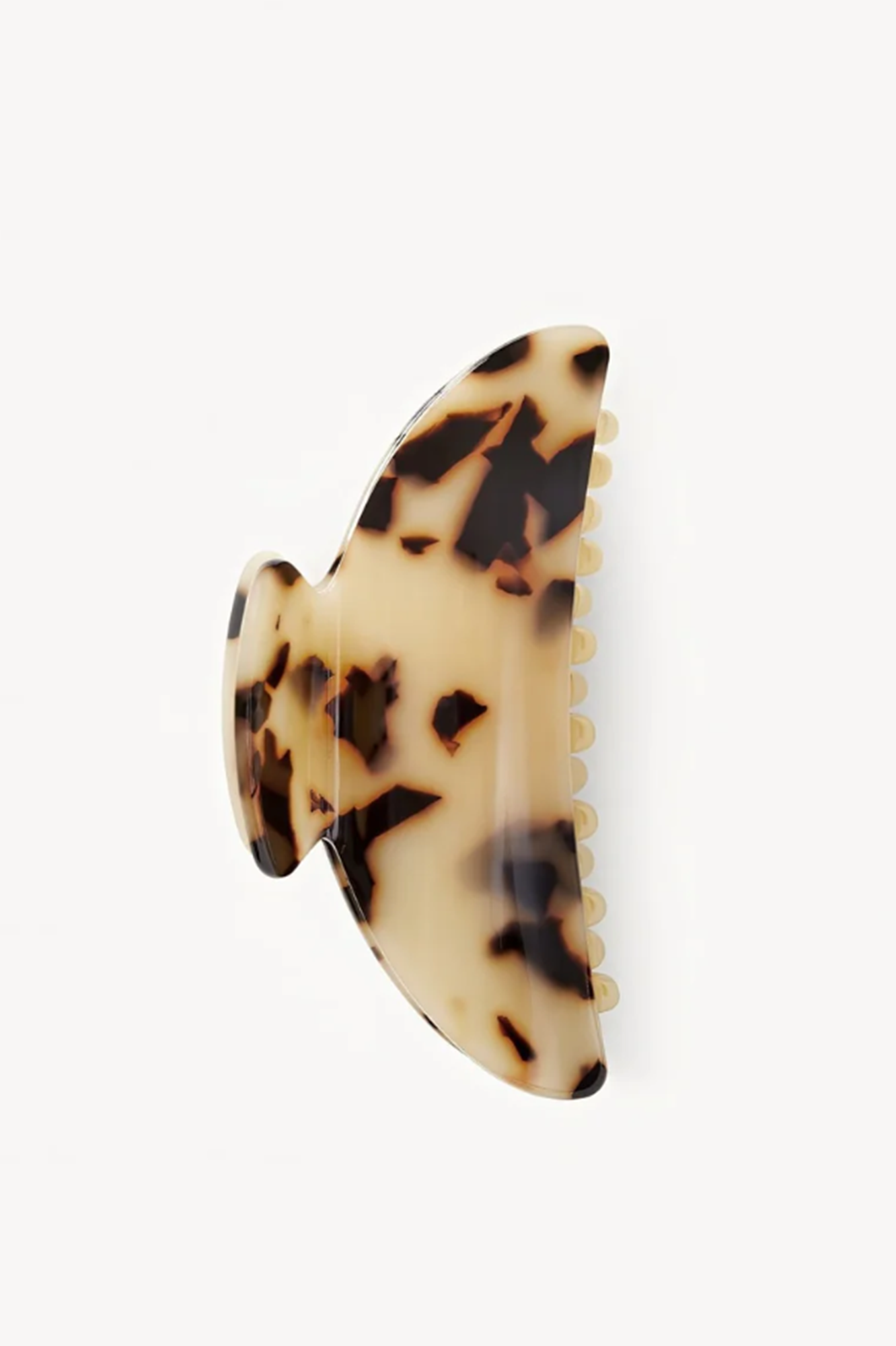 Tortoiseshell claw hair clip on a white background