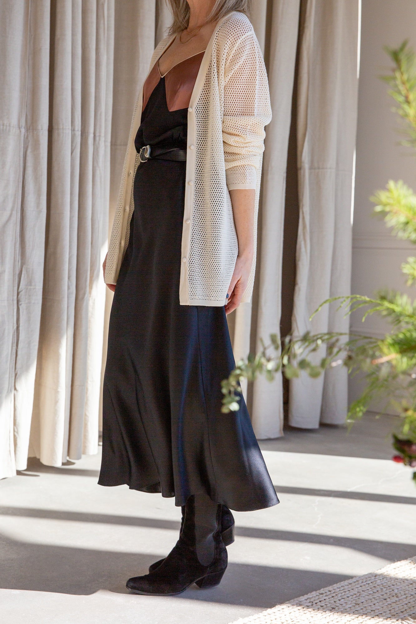 Sablyn Rory Colorblock V Neck Bias Cut Dress