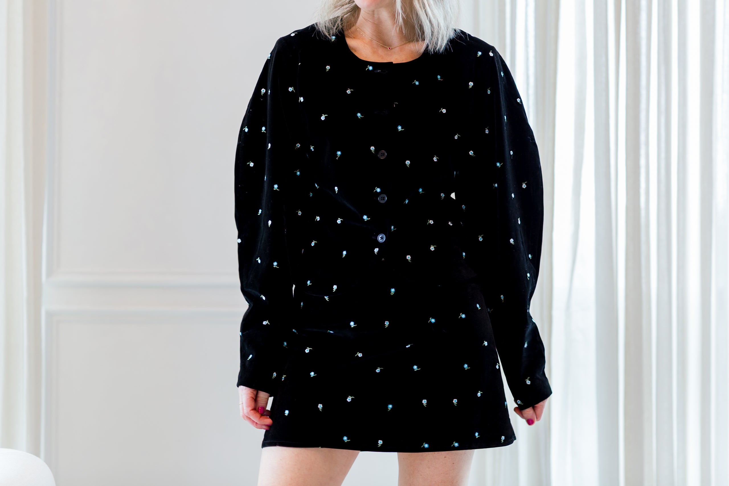 image of a woman wearing the marlies grace jackie skirt and jacket