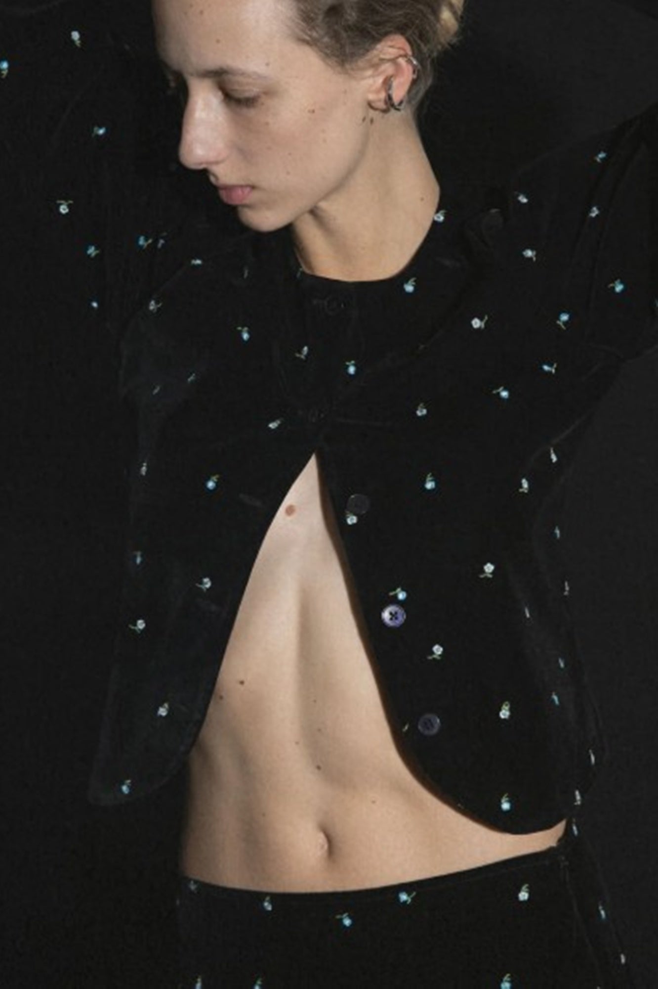 image of a model wearing the marlies grace jackie top and skirt