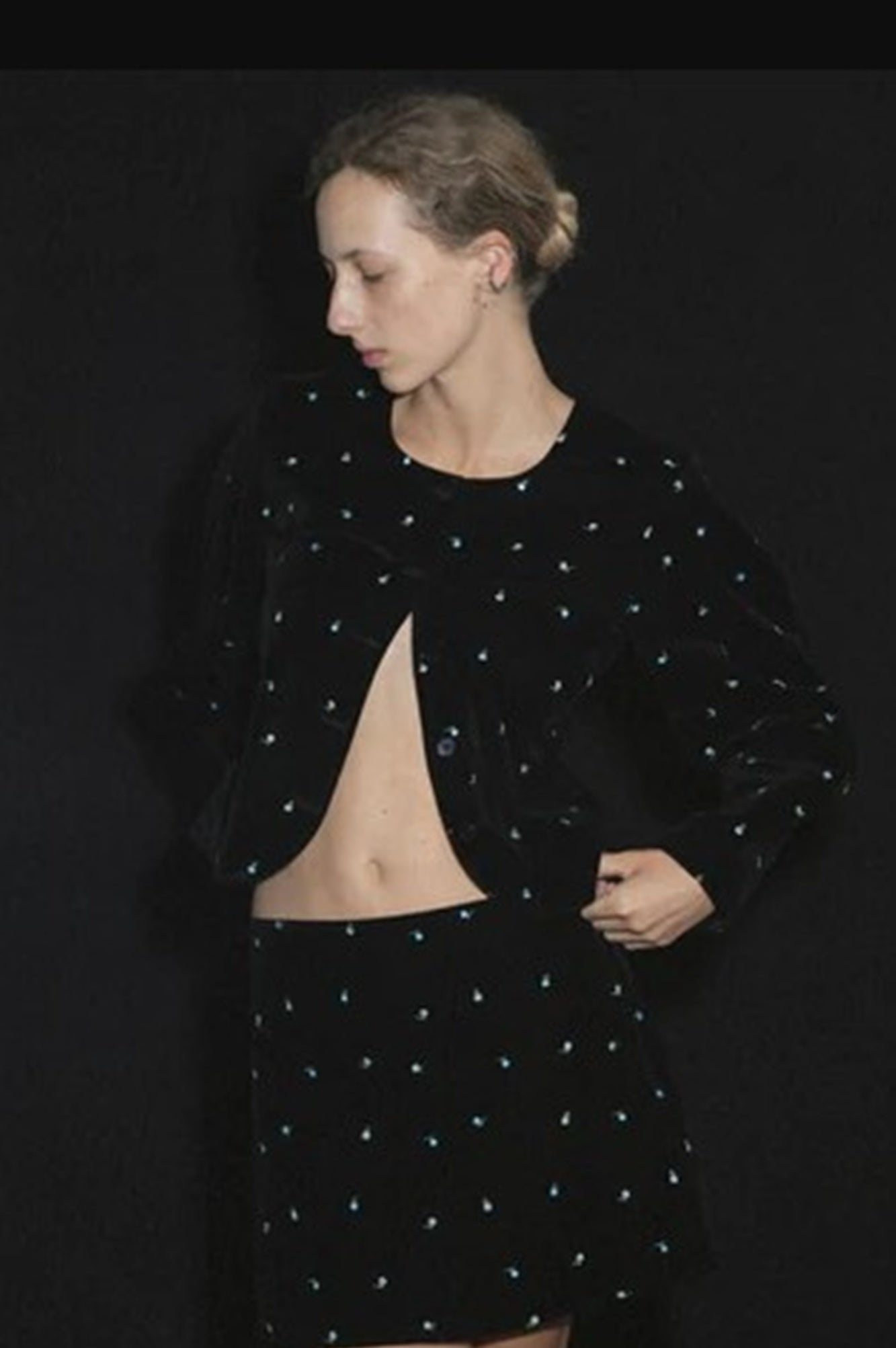 image of a model wearing the marlies grace jackie top and skirt