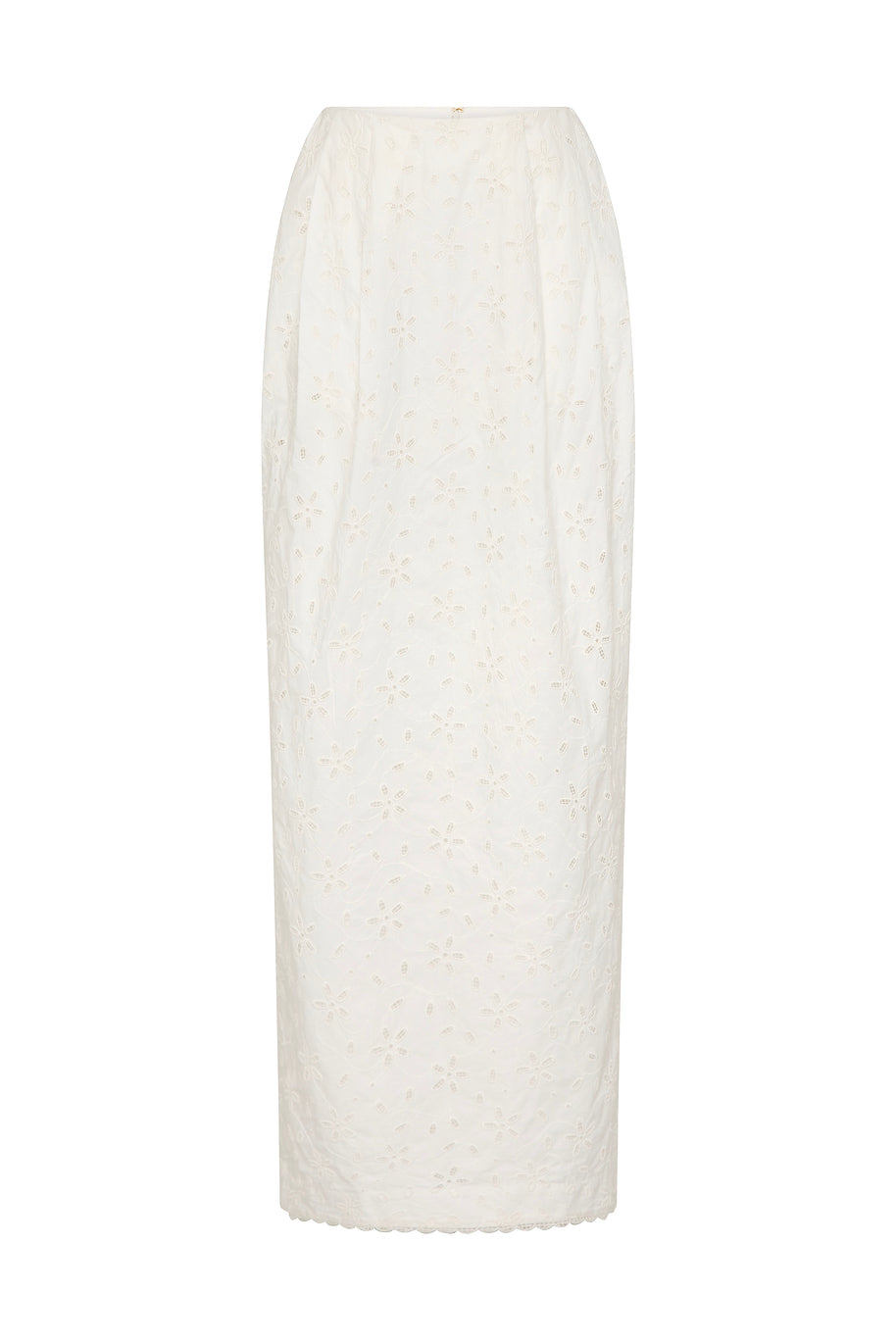 image of the Posse Salma Eyelet pencil skirt in vintage white