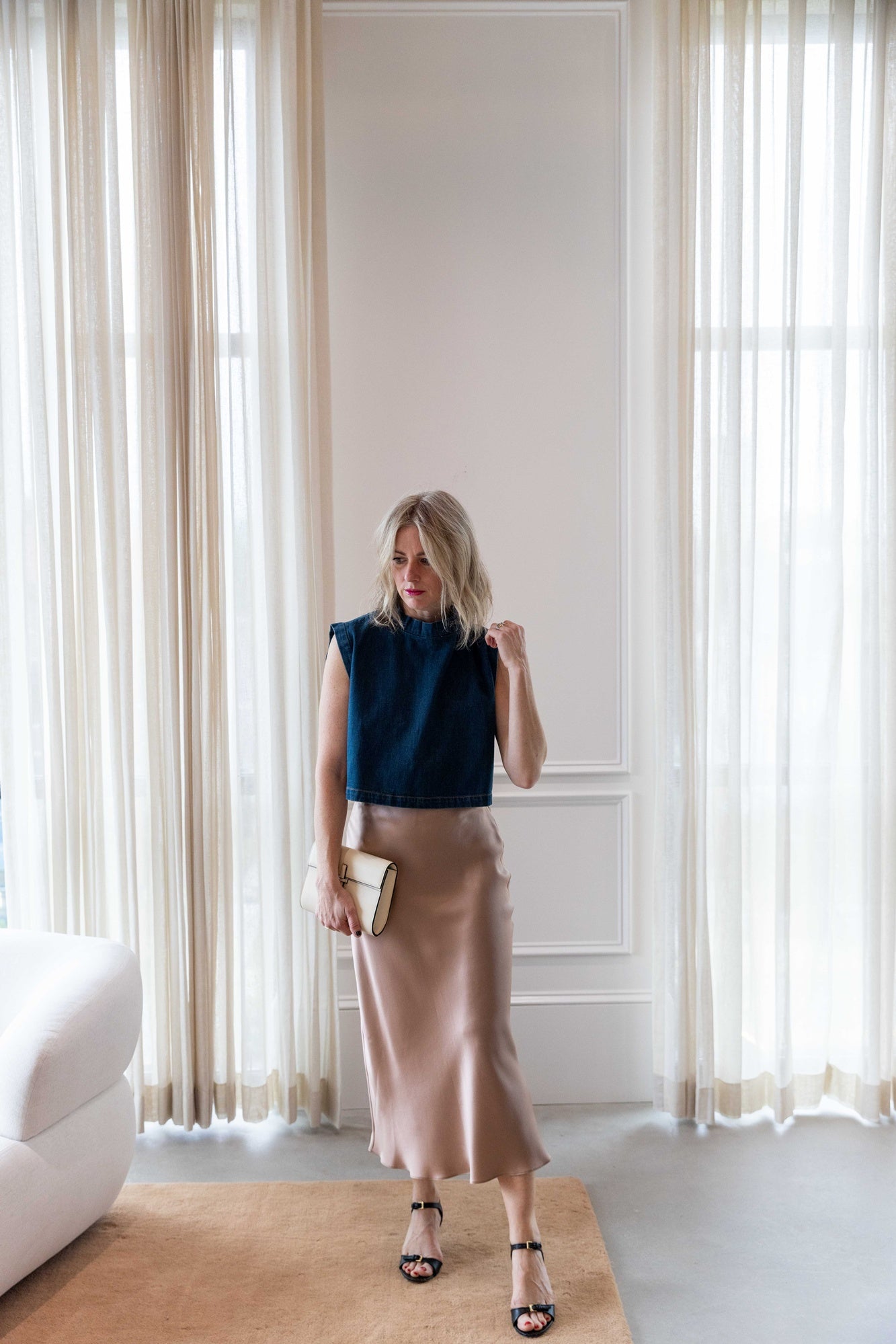 Sablyn Miranda B Scallop Trim Bias Pull On Skirt