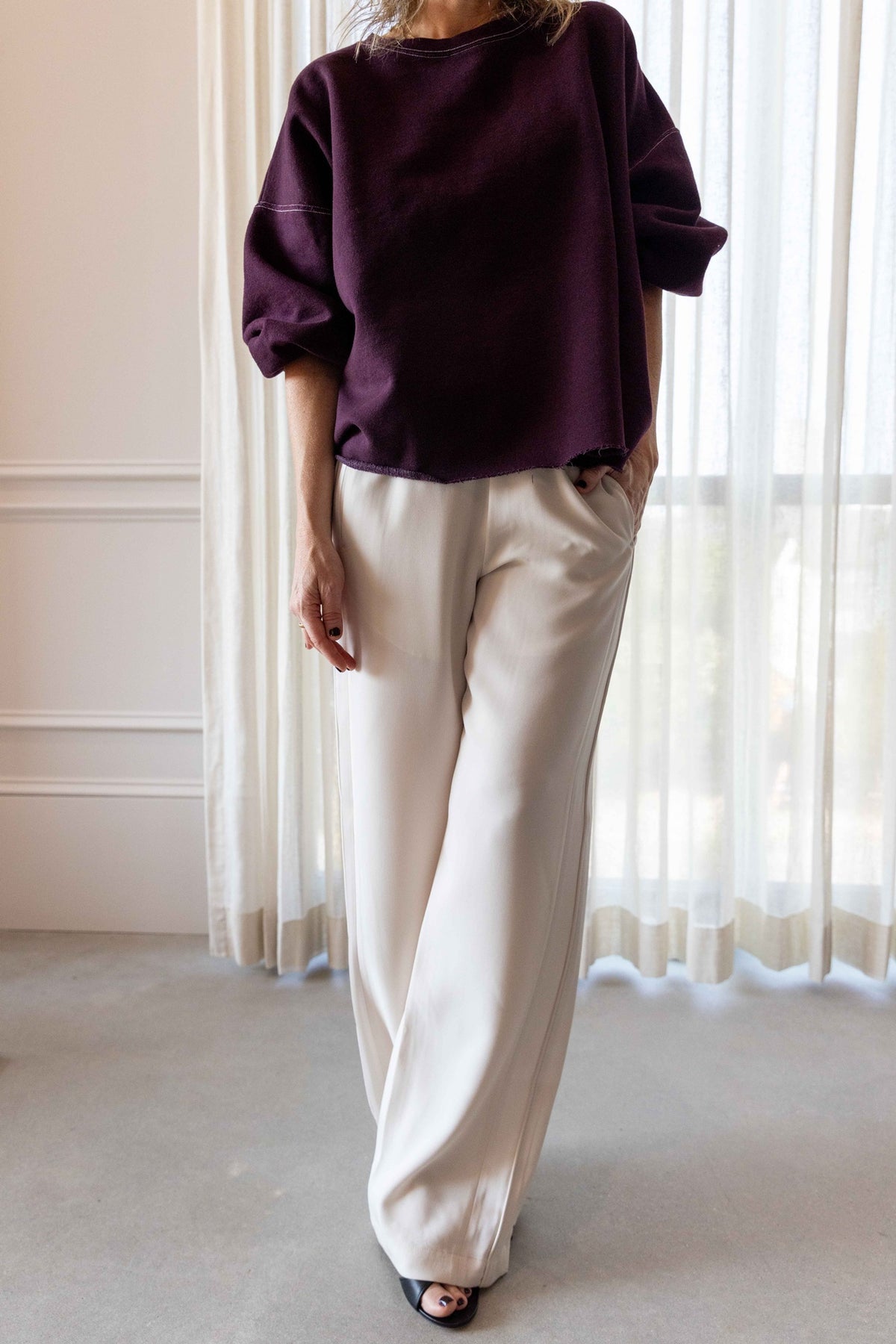 Rachel Comey Fond Sweatshirt-Plum Back in Stock