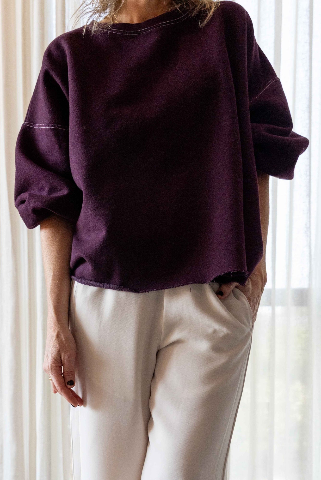 Rachel Comey Fond Sweatshirt-Plum Back in Stock