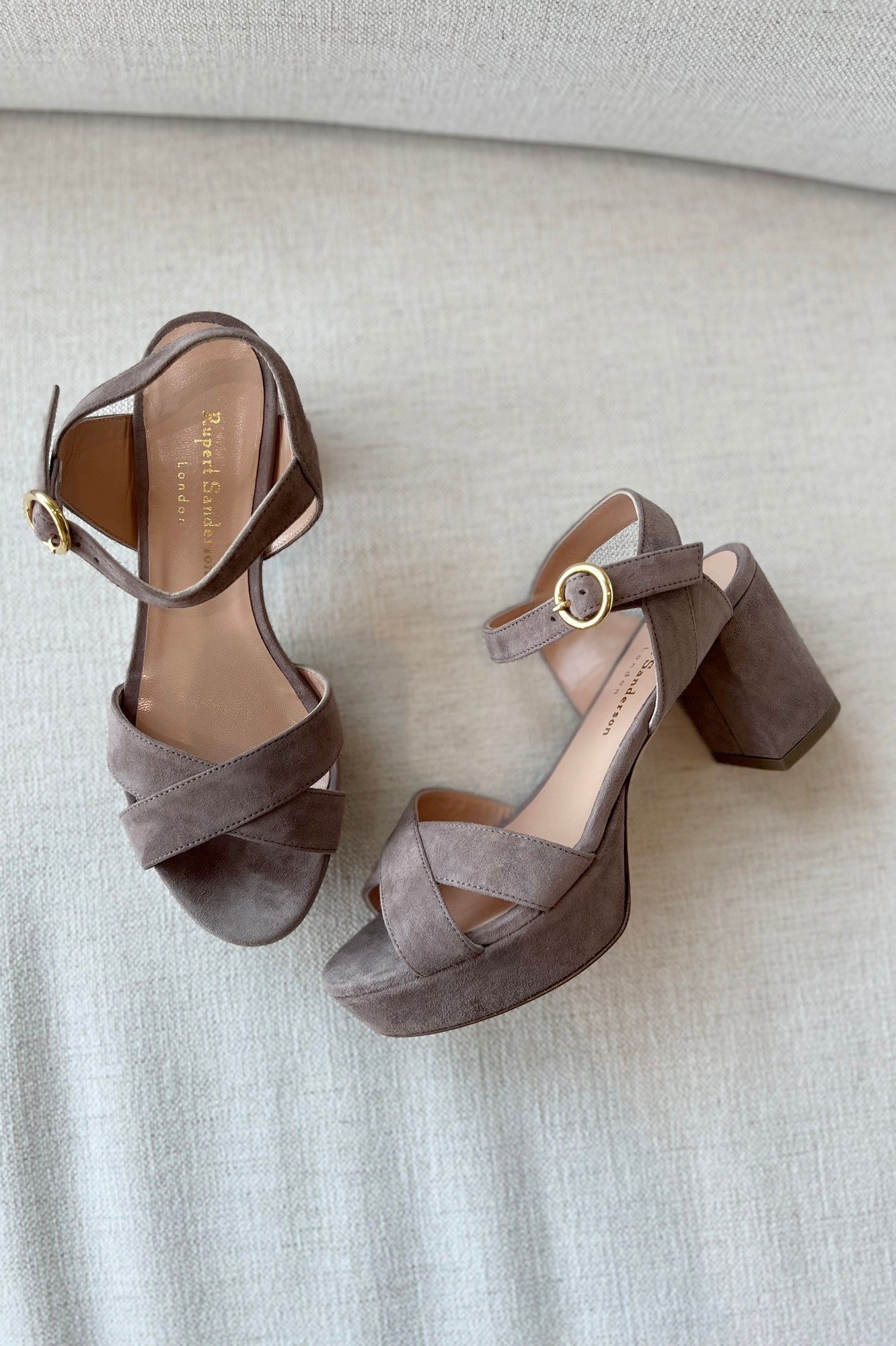 image of the rupert sanderson deidre heels in greige