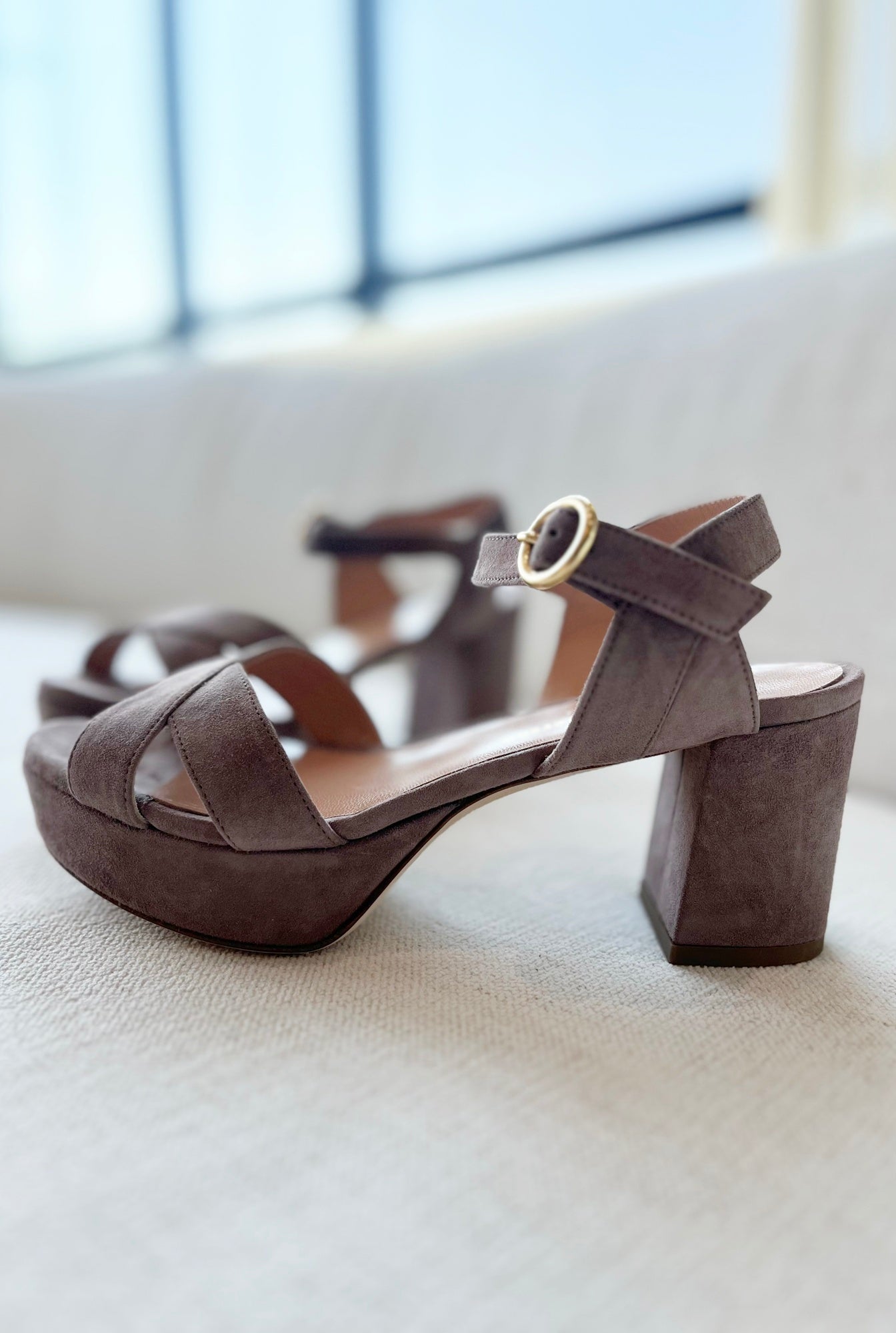 image of the rupert sanderson deidre heels in greige