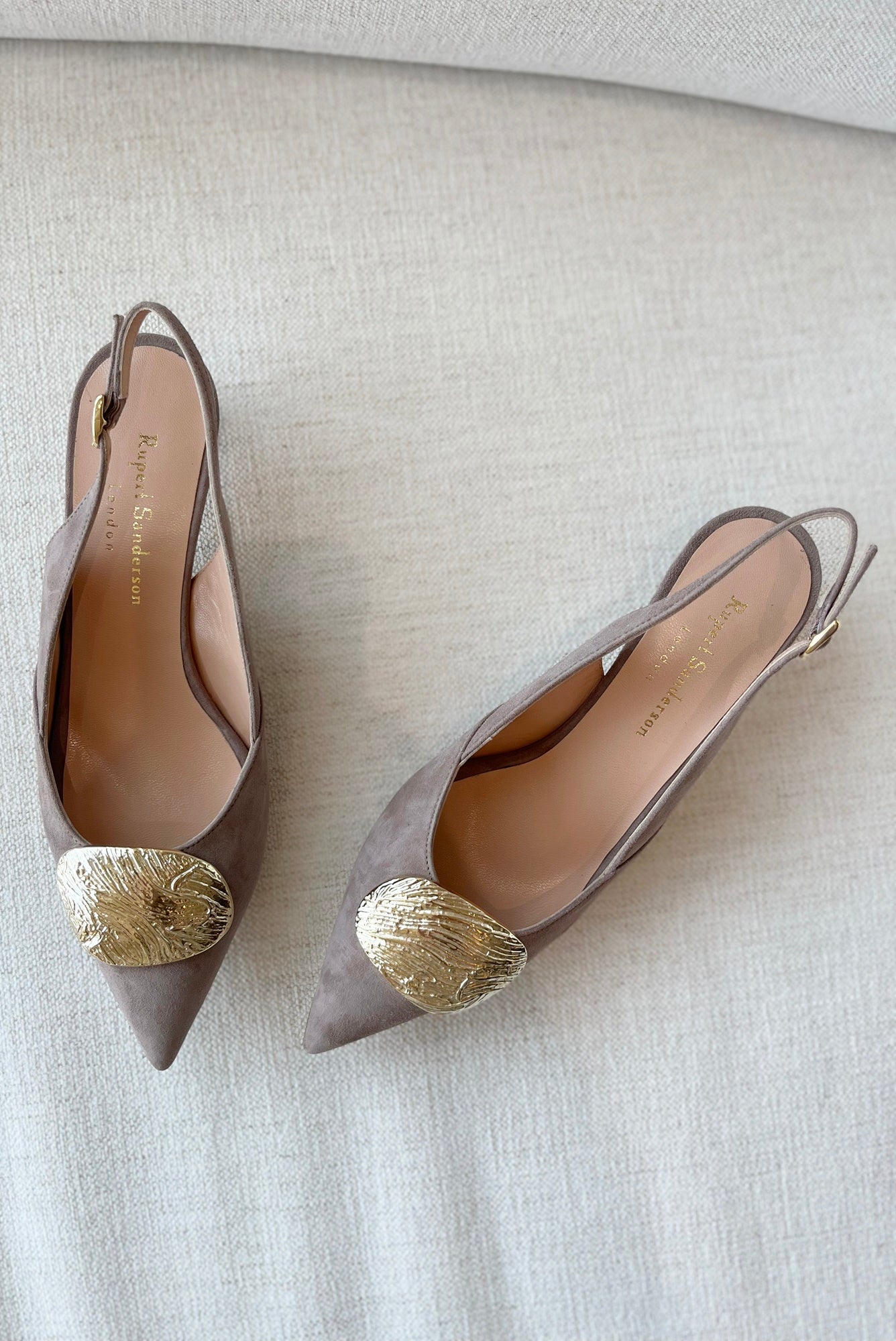 image of the rupert sanderson misty heels in greige
