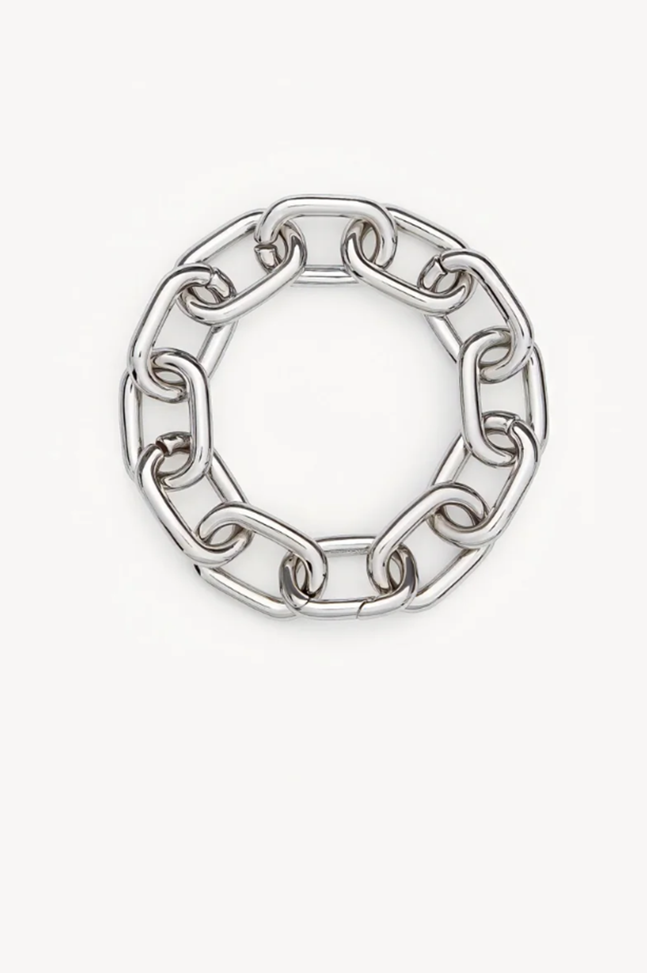 Silver chain bracelet on a white background