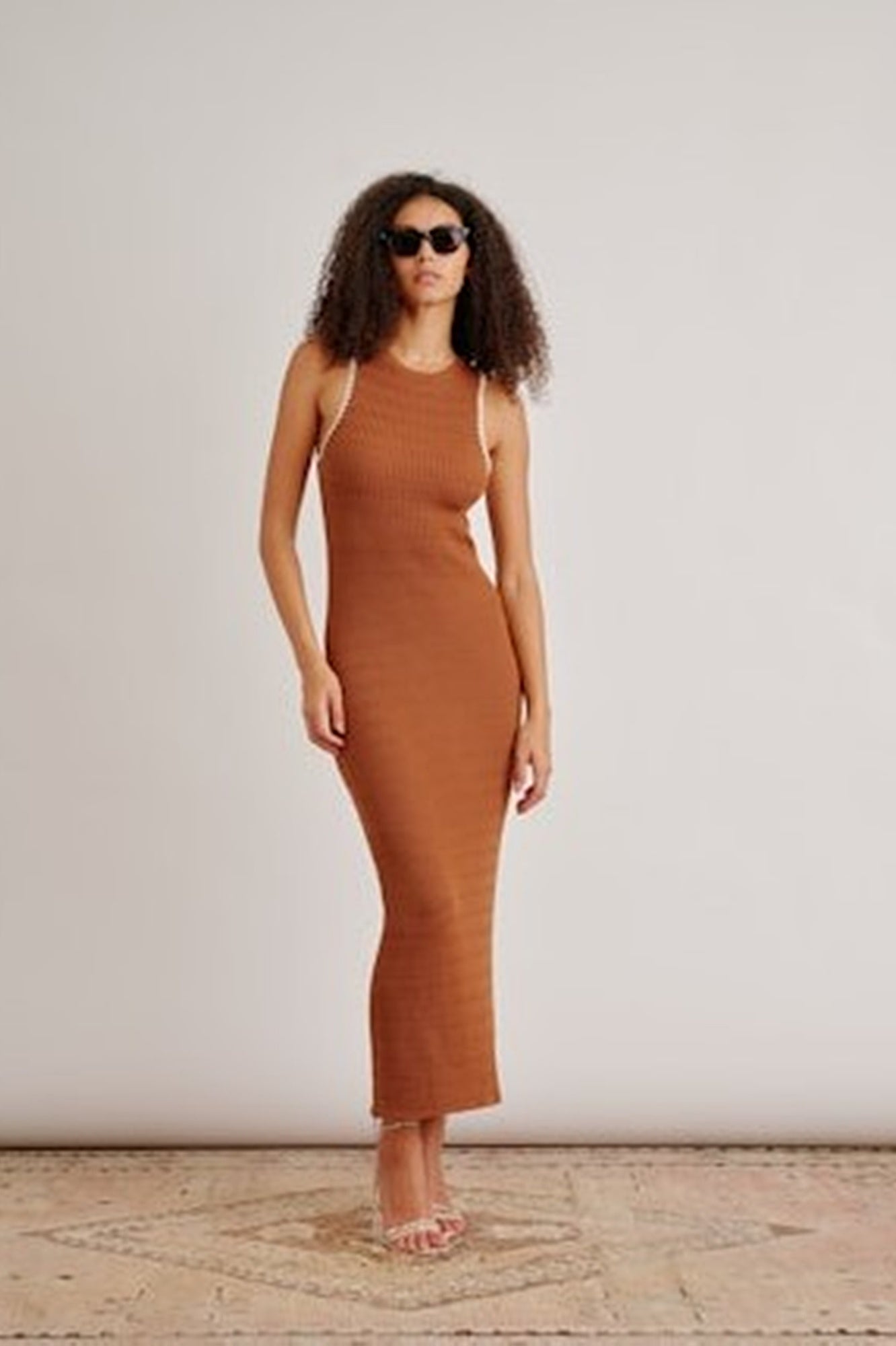 Sablyn Lina Midi Dress with Blanket Stitch