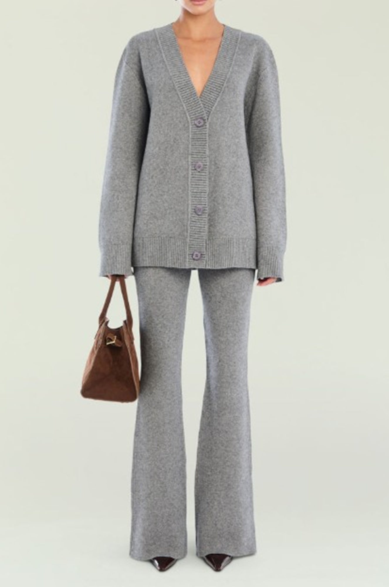 image of a model wearing the Seroya Denise Cardigan and mickie pants
