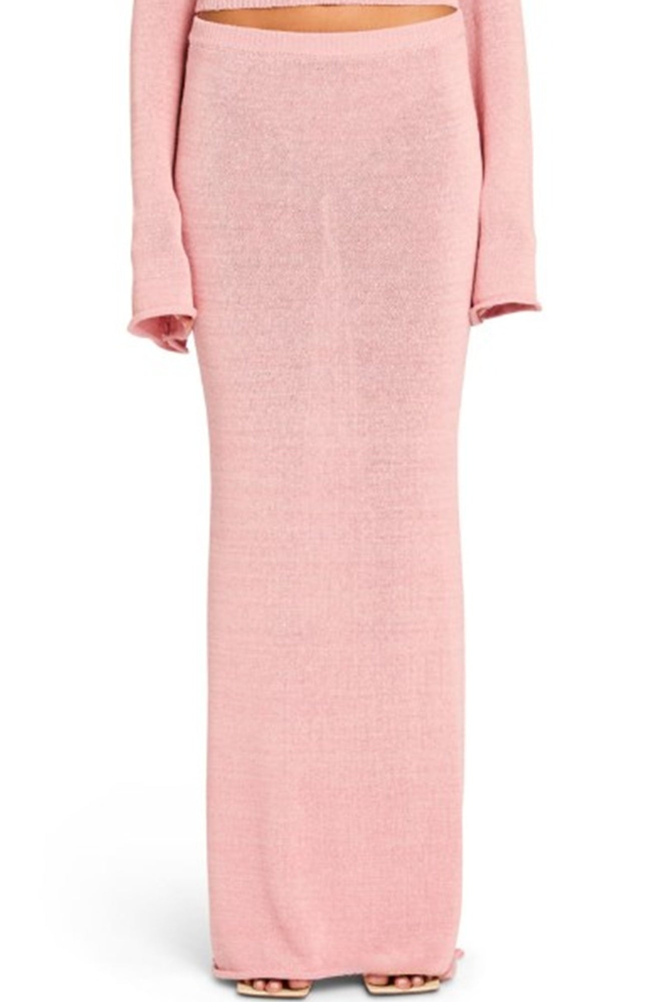 image of a model wearing the seroya kora knit skirt